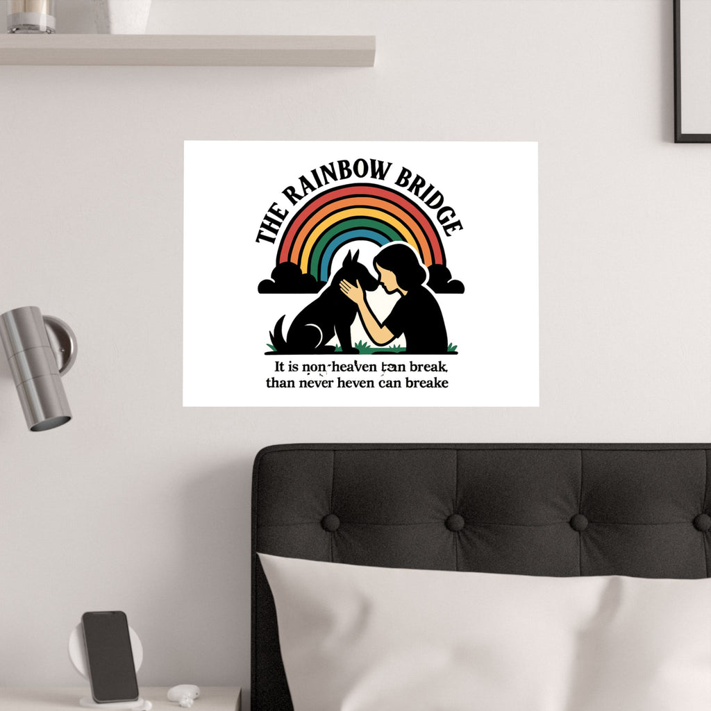 Rainbow Bridge Pet Memorial Print, Pet Loss Sympathy Gift, Dog Cat Memorial Wall Art, Pet Remembrance Poem, Grieving Pet Owner Gift