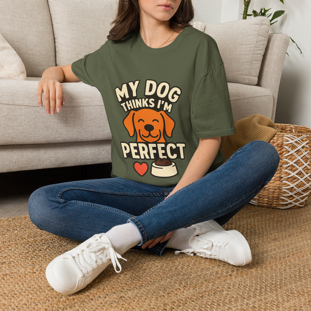 My Dog Thinks I'm Perfect Shirt, Funny Dog Mom Shirt, Dog Lover Gift, Pet Owner Tshirt, Dog Dad Gift, Animal Lover Tee