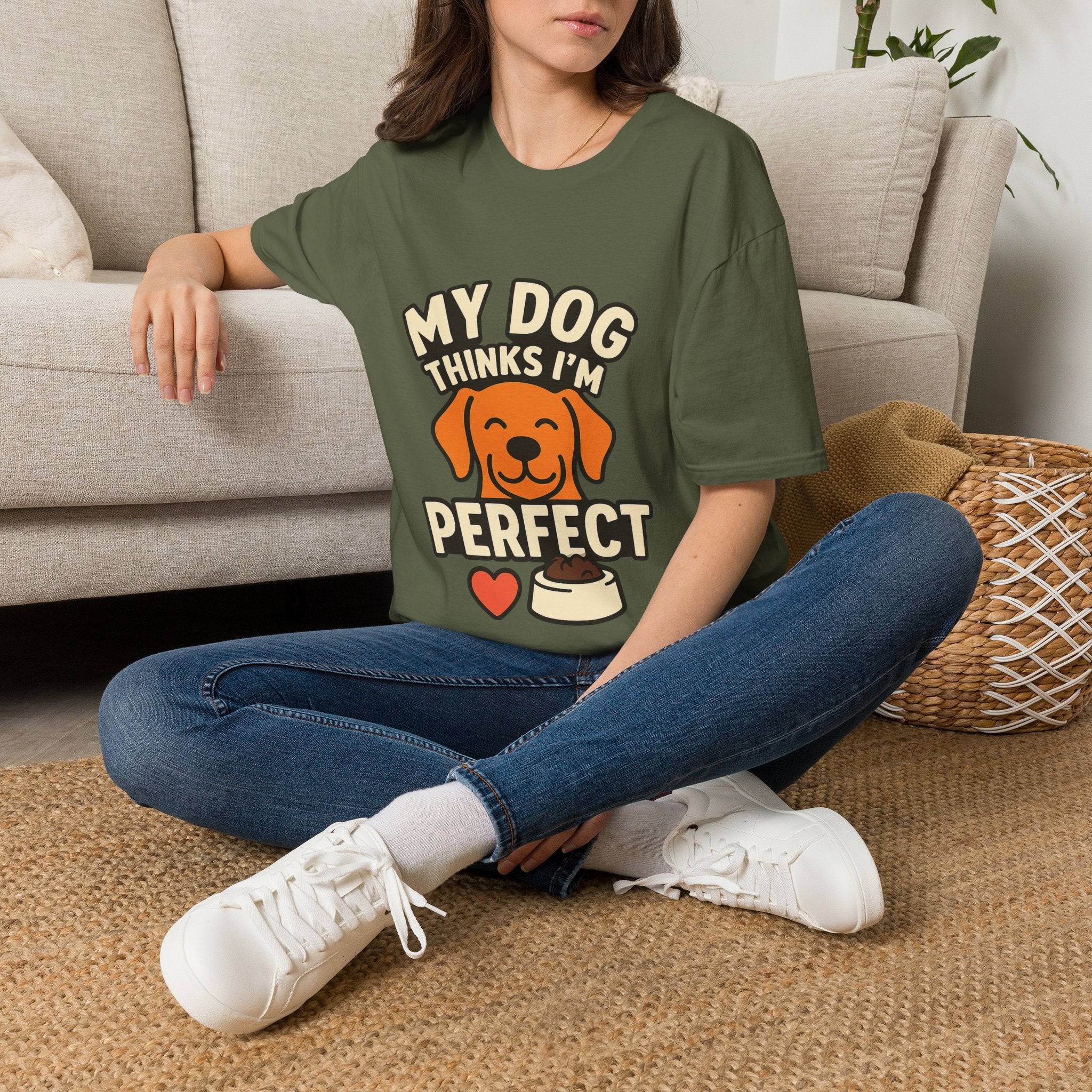 My Dog Thinks I'm Perfect Shirt, Funny Dog Mom Shirt, Dog Lover Gift, Pet Owner Tshirt, Dog Dad Gift, Animal Lover Tee
