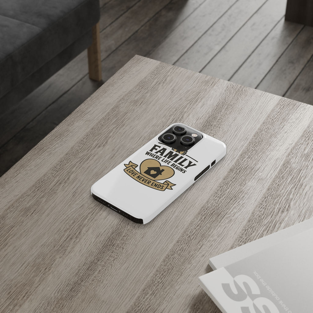Family Where Life Begins Love Never Ends Phone Case, Rustic Farmhouse Gift for Mom Grandma, Mother's Day Gift, Heart Home Decor