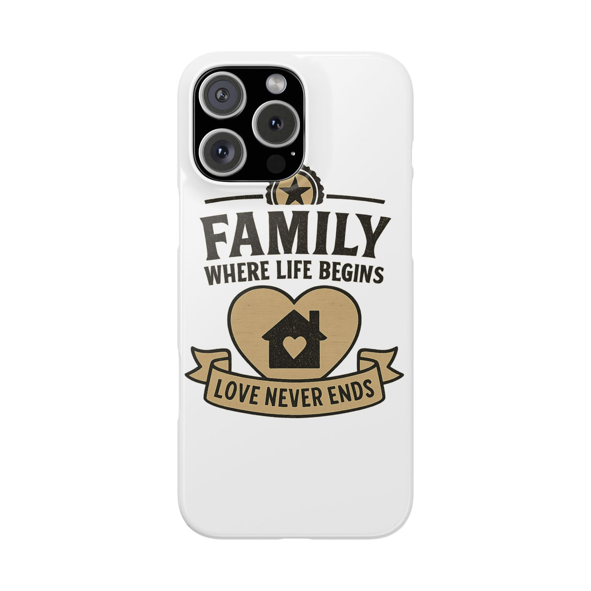 Family Where Life Begins Love Never Ends Phone Case, Rustic Farmhouse Gift for Mom Grandma, Mother's Day Gift, Heart Home Decor