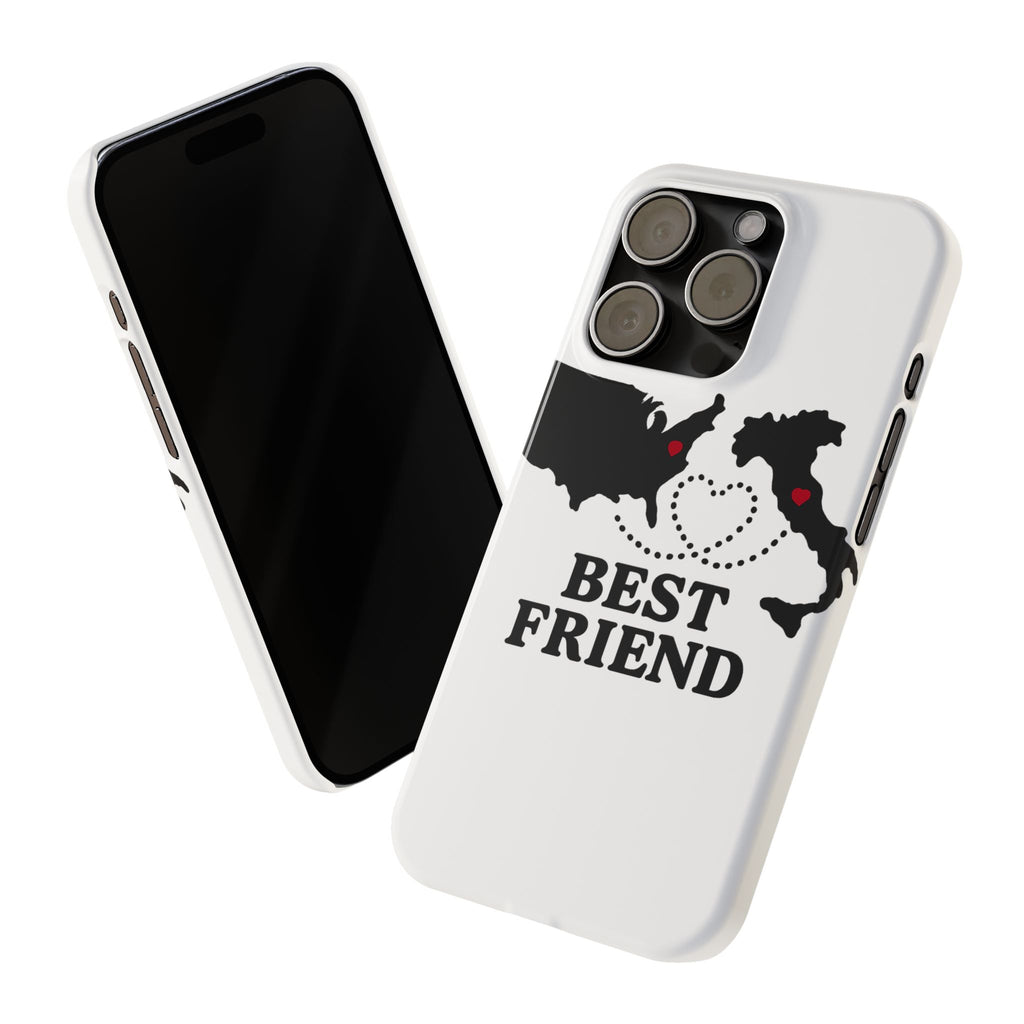 Long Distance Friendship Phone Case Personalized Coordinates Gift Best Friend Custom Location Map Heart Connection BFF