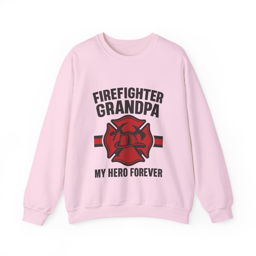 Firefighter Grandpa Sweatshirt My Hero Forever Gift Vintage Fire Station Badge Grandparents Day Fireman Grandfather Shirt