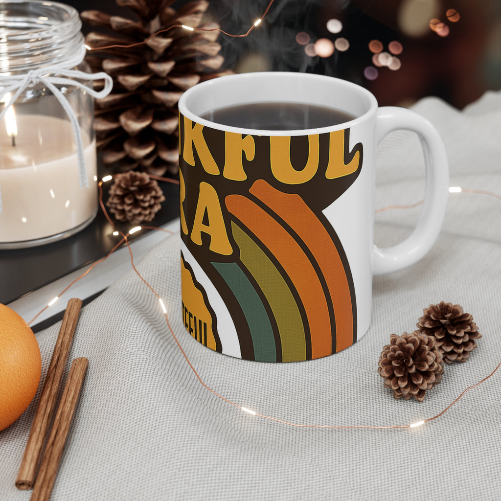 In My Thankful Era Mug Retro Rainbow Coffee Mug Gratitude Gift Aesthetic 70s Groovy Thankful Mug Positive Vibes Self Care Gift
