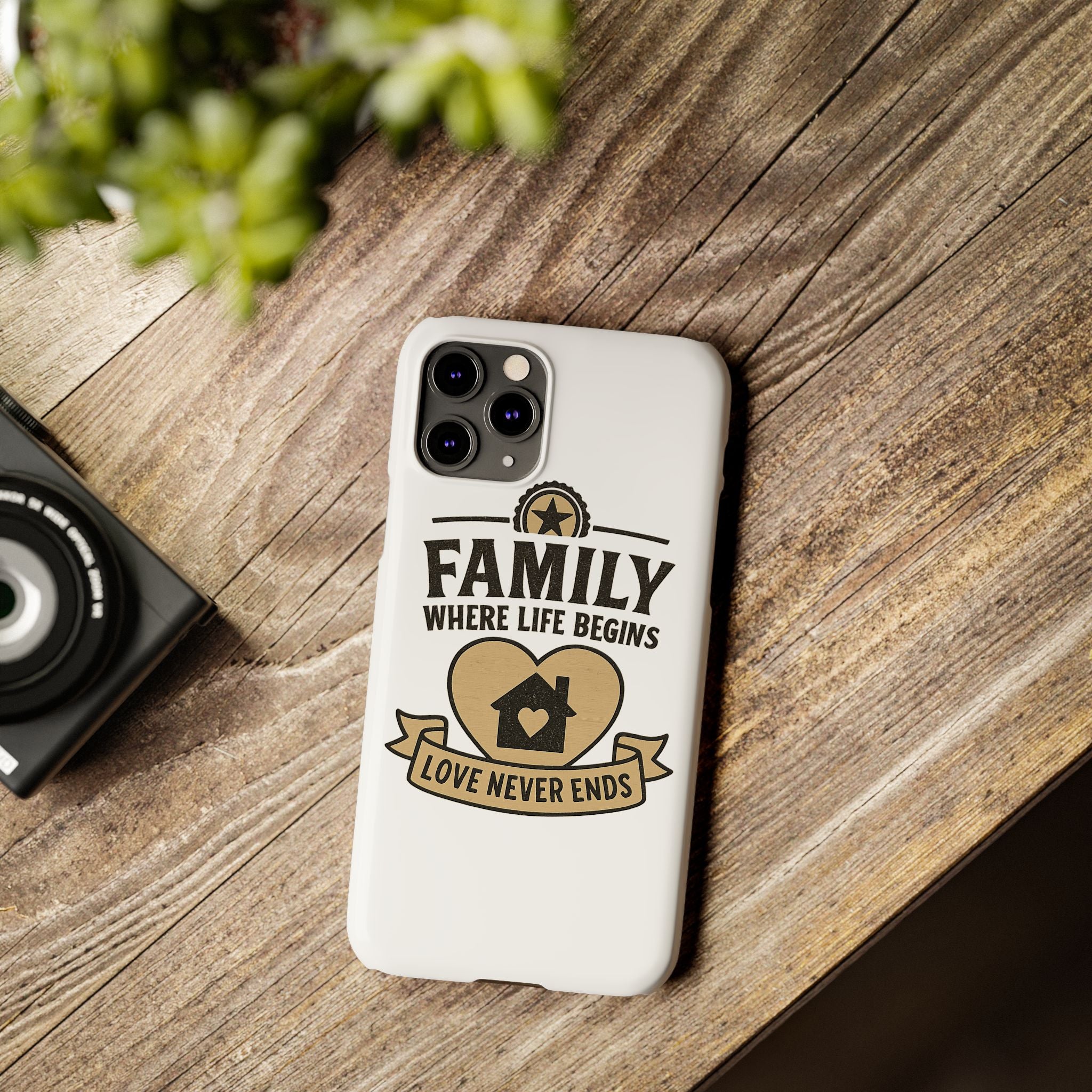 Family Where Life Begins Love Never Ends Phone Case, Rustic Farmhouse Gift for Mom Grandma, Mother's Day Gift, Heart Home Decor