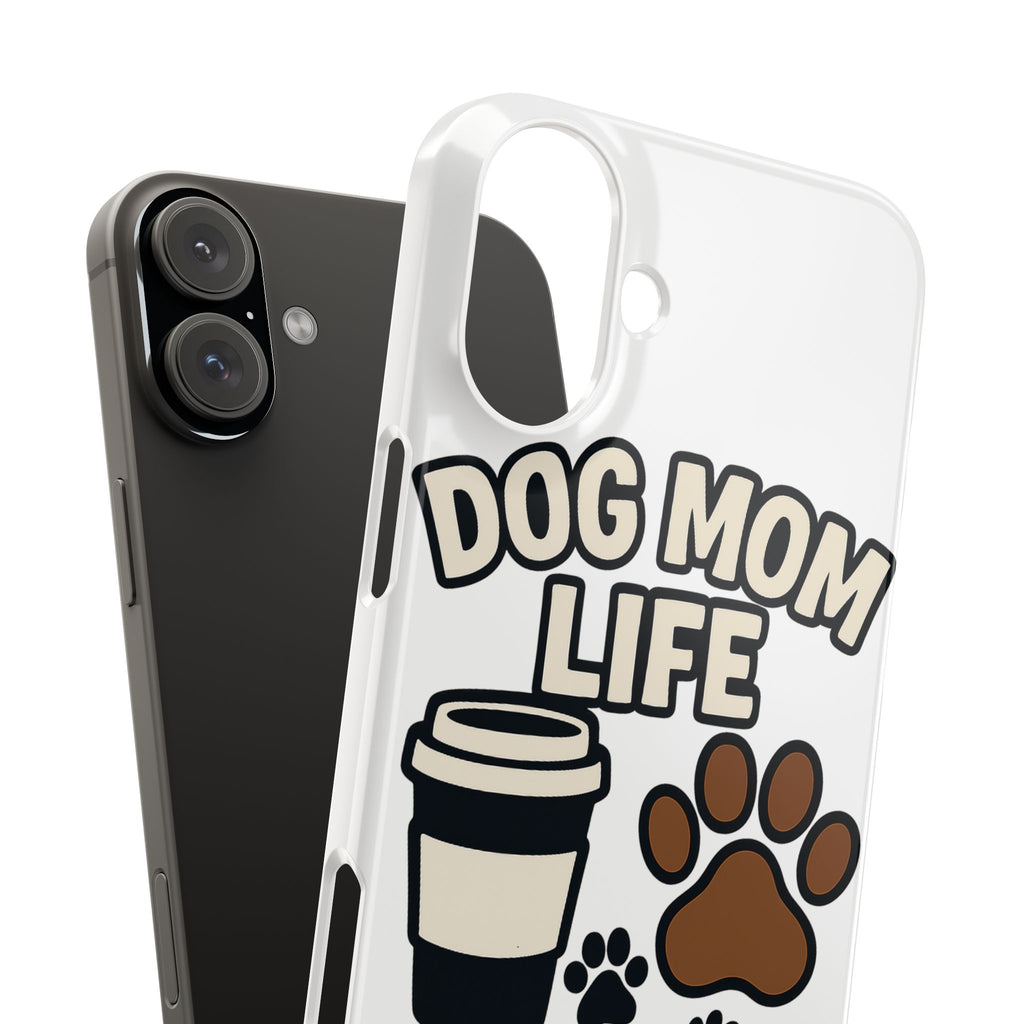 Dog Mom Life Phone Case, Coffee & Paws Illustrated Design, Gift for Dog Lover, Pet Parent Phone Case, Dog Owner Gift