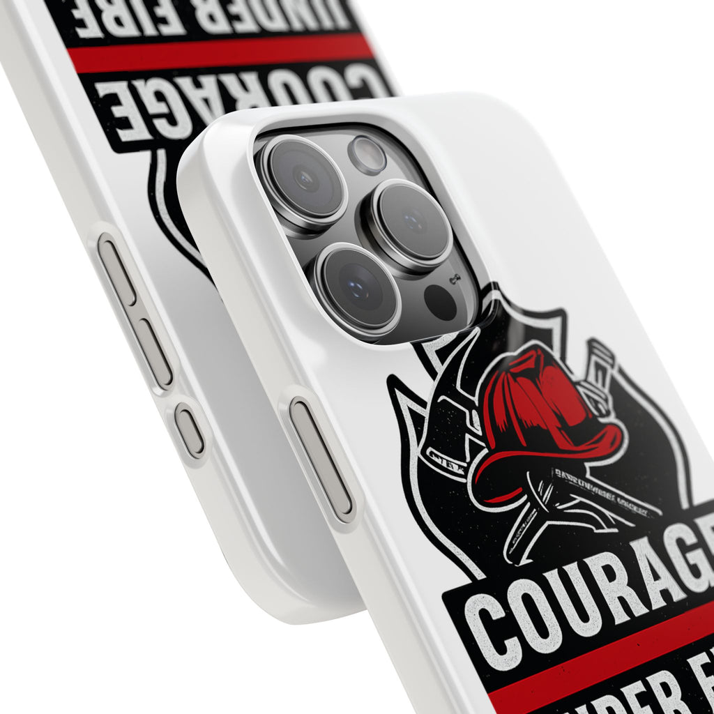 Firefighter Phone Case Courage Under Fire Respect First Responder Gift Thin Red Line Maltese Cross Fire Helmet Hero Support