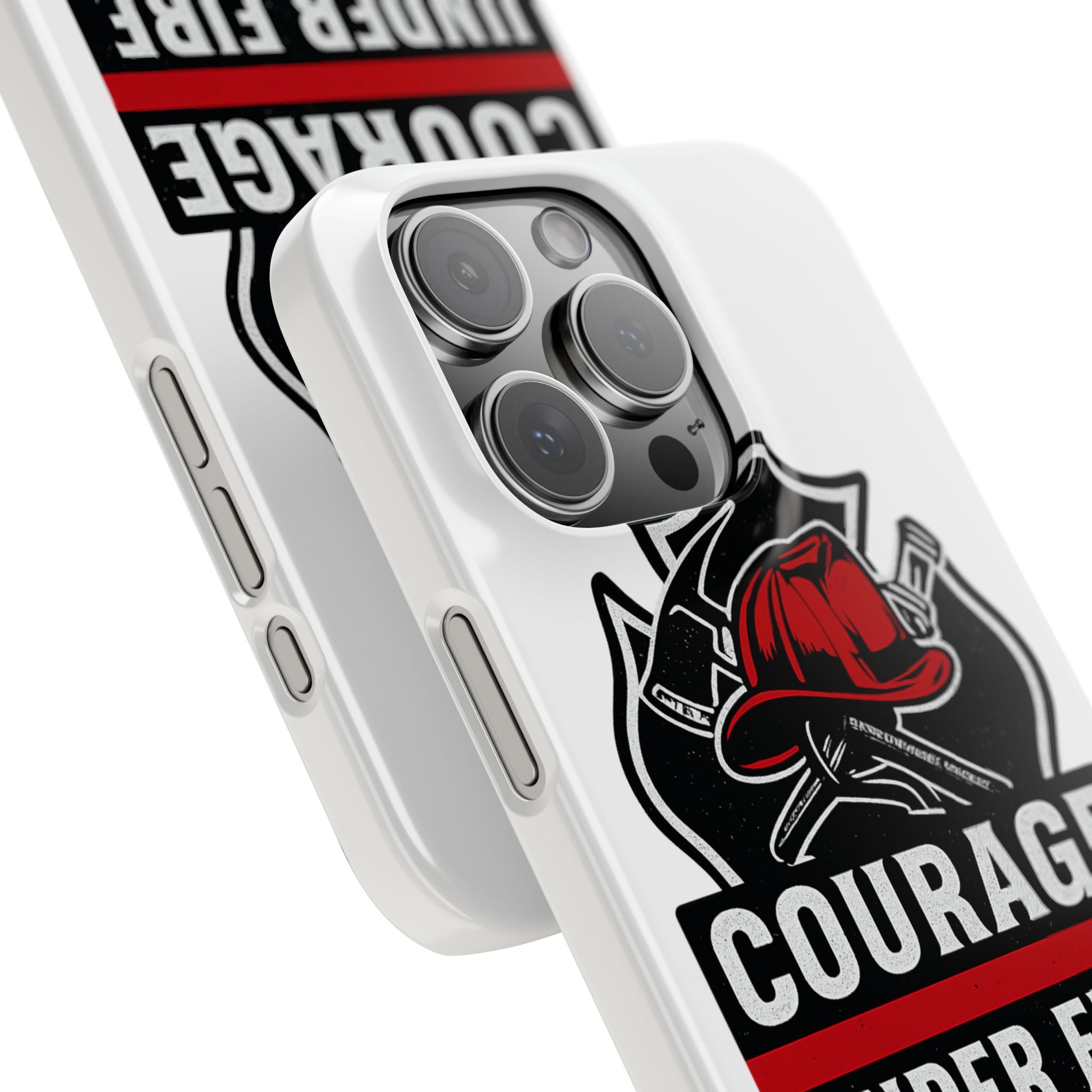 Firefighter Phone Case Courage Under Fire Respect First Responder Gift Thin Red Line Maltese Cross Fire Helmet Hero Support
