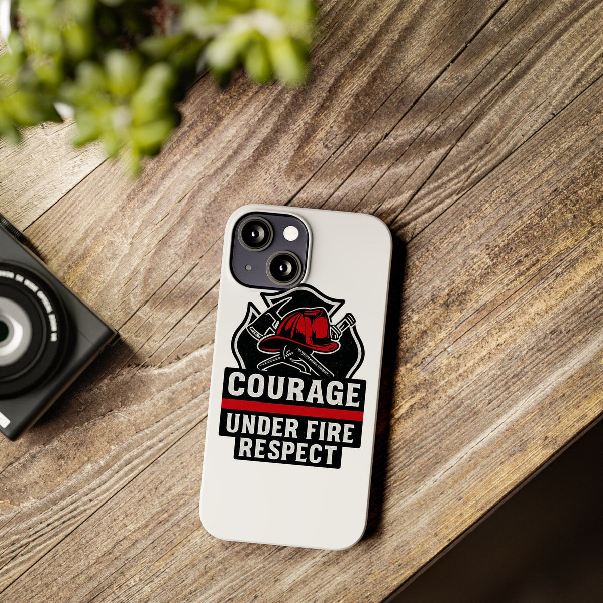 Firefighter Phone Case Courage Under Fire Respect First Responder Gift Thin Red Line Maltese Cross Fire Helmet Hero Support