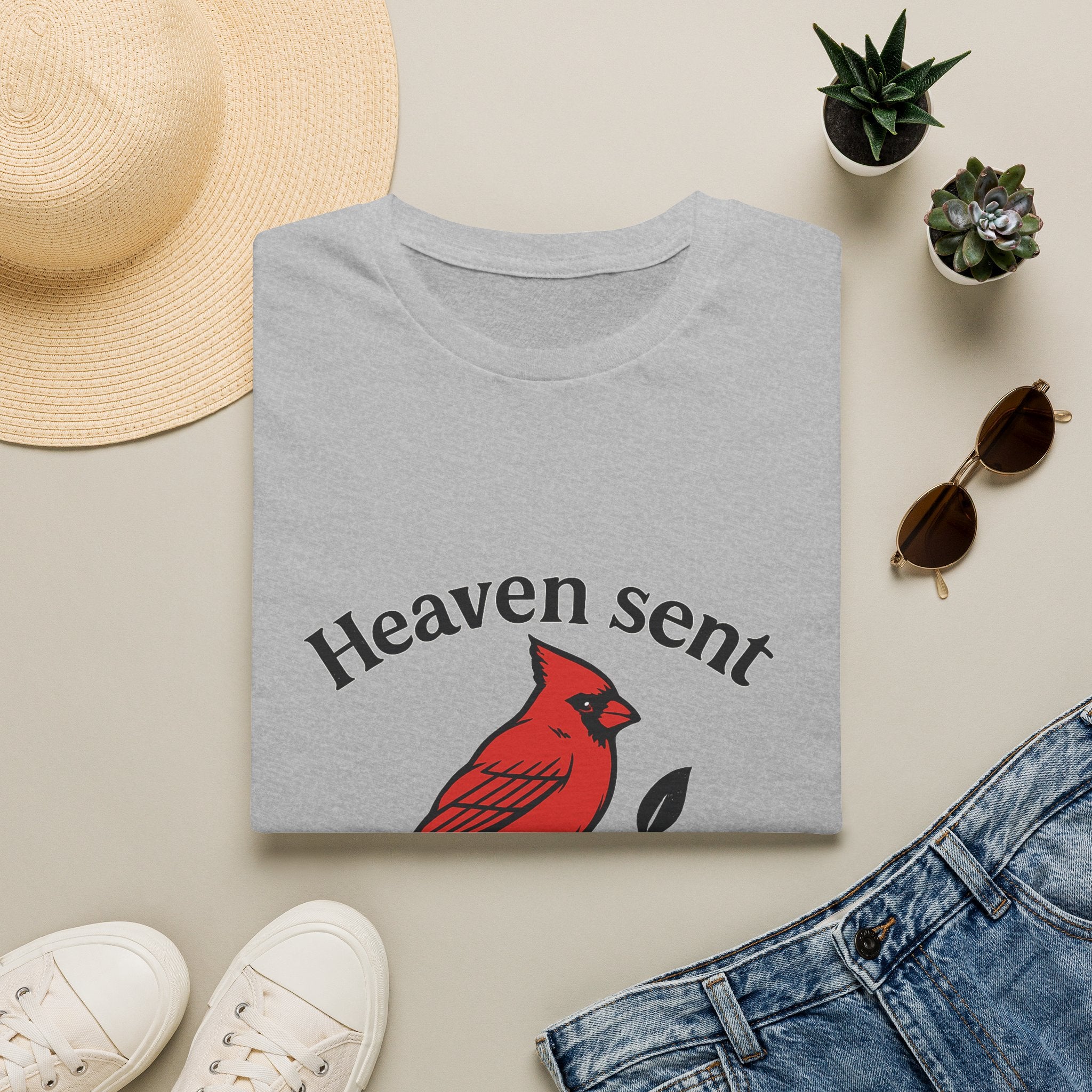 Cardinal Memorial Shirt Heaven Sent Grief Gift Loss of Loved One Remembrance Tee Sympathy Gift Bereavement Comfort Shirt