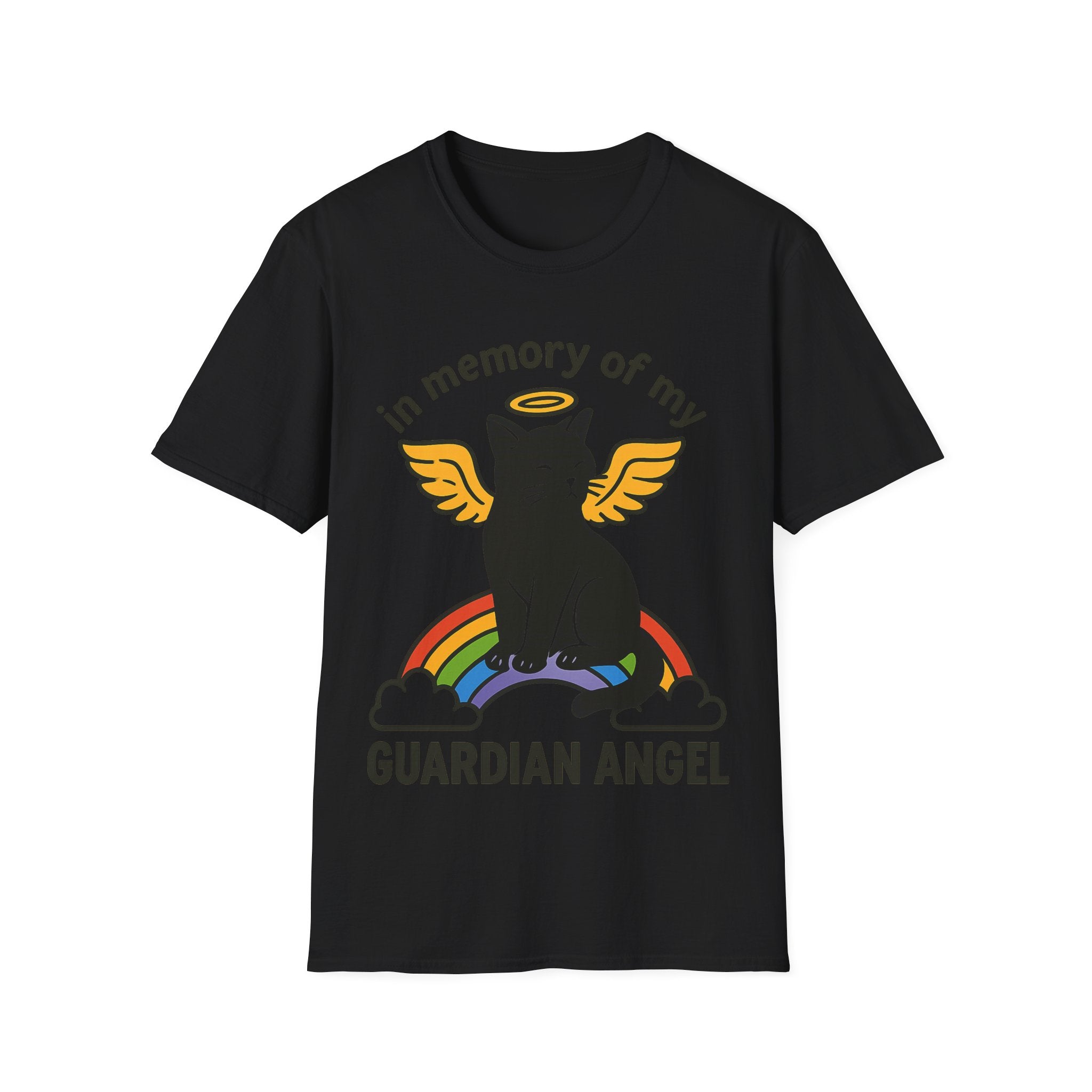 Rainbow Bridge Cat Memorial Shirt, Guardian Angel Cat Tshirt, Pet Loss Sympathy Gift, Cat Remembrance Shirt, Cat Lover Grief Gift