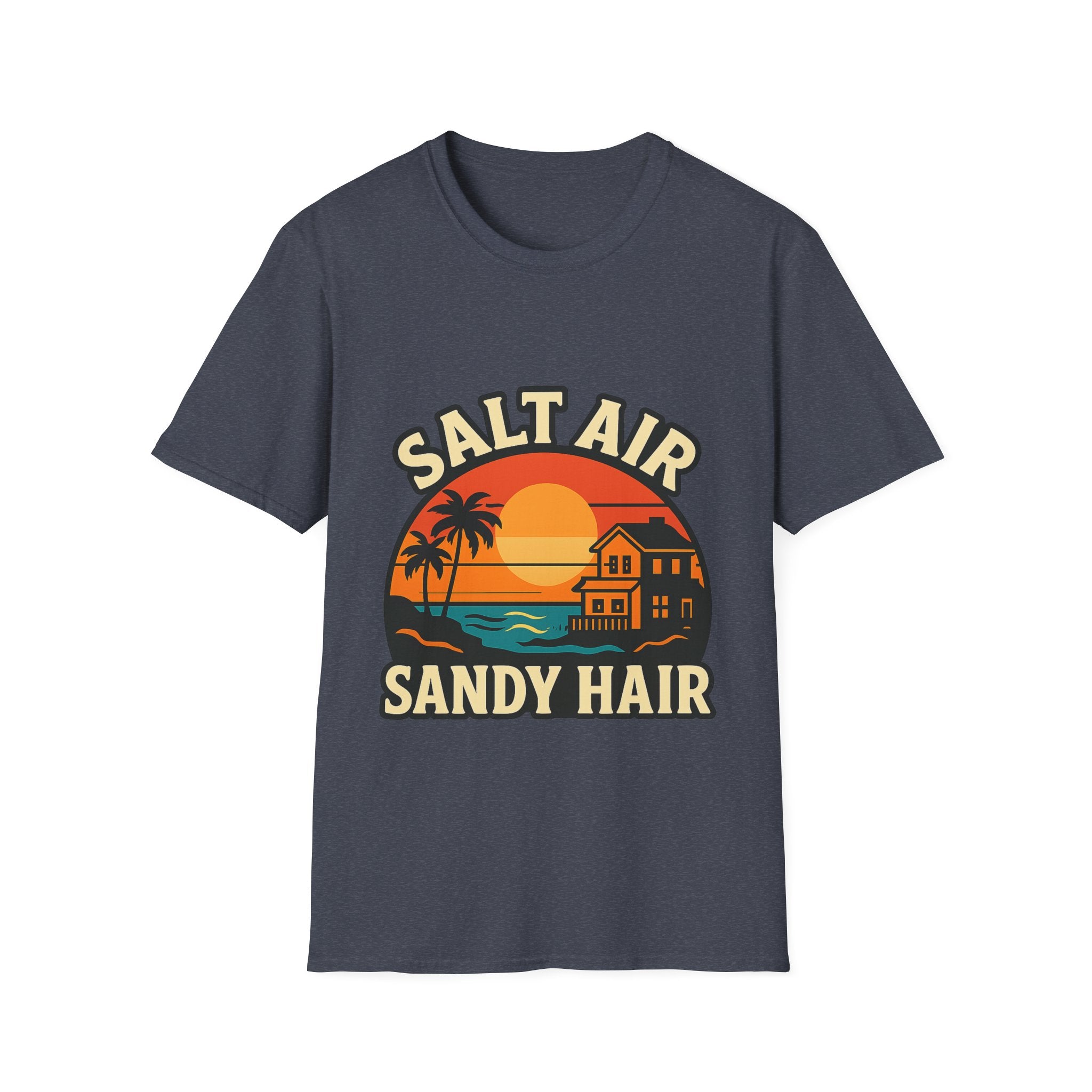 Beach Town Sunset Shirt, Coastal Living Tee, Salt Air Sandy Hair Beach Vacation Shirt, Ocean Vibes T-Shirt, Summer Travel Gift