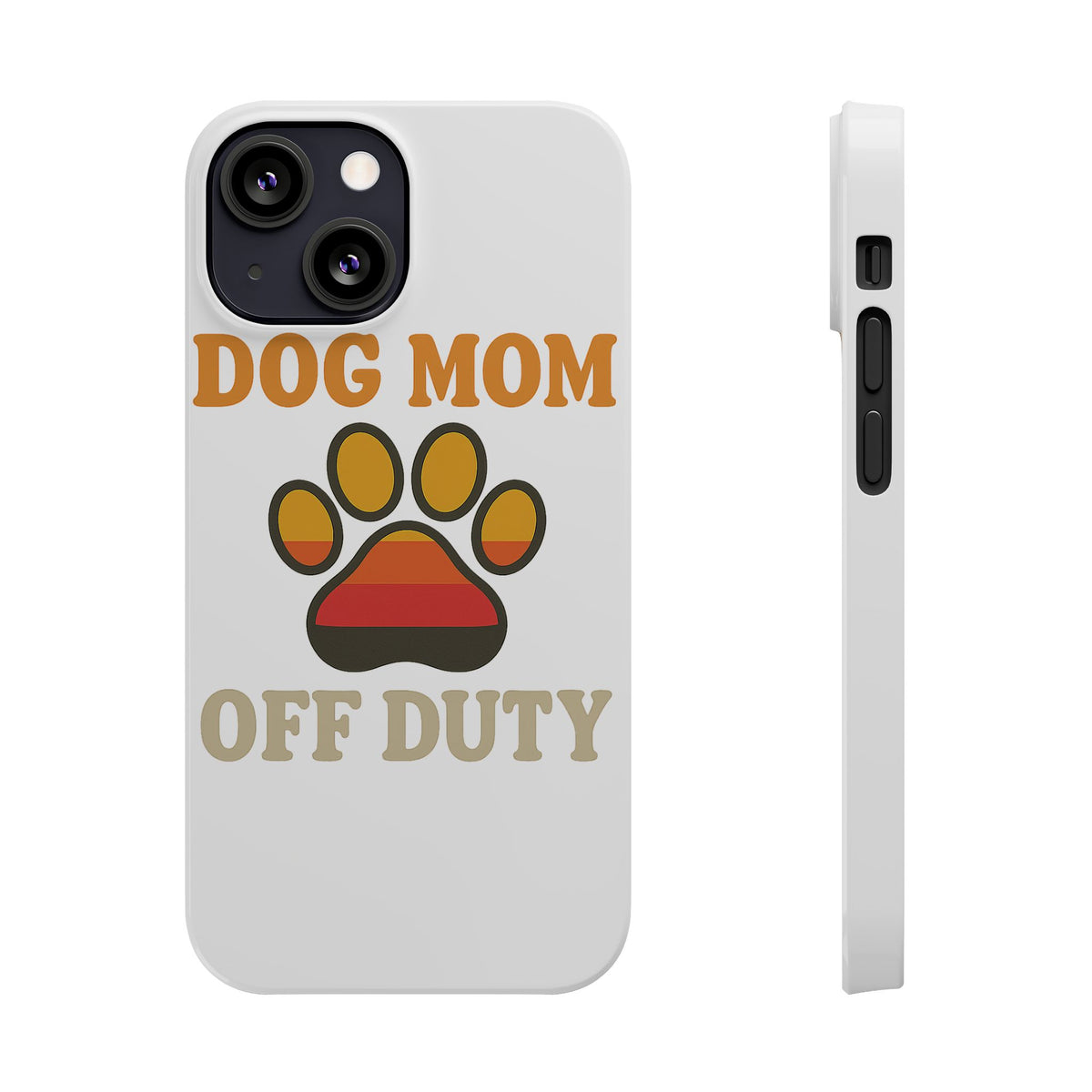 Dog Mom Off Duty Phone Case Retro 70s Vintage Dog Lover Gift Paw Print iPhone Samsung Galaxy Case Funny Pet Owner Gift
