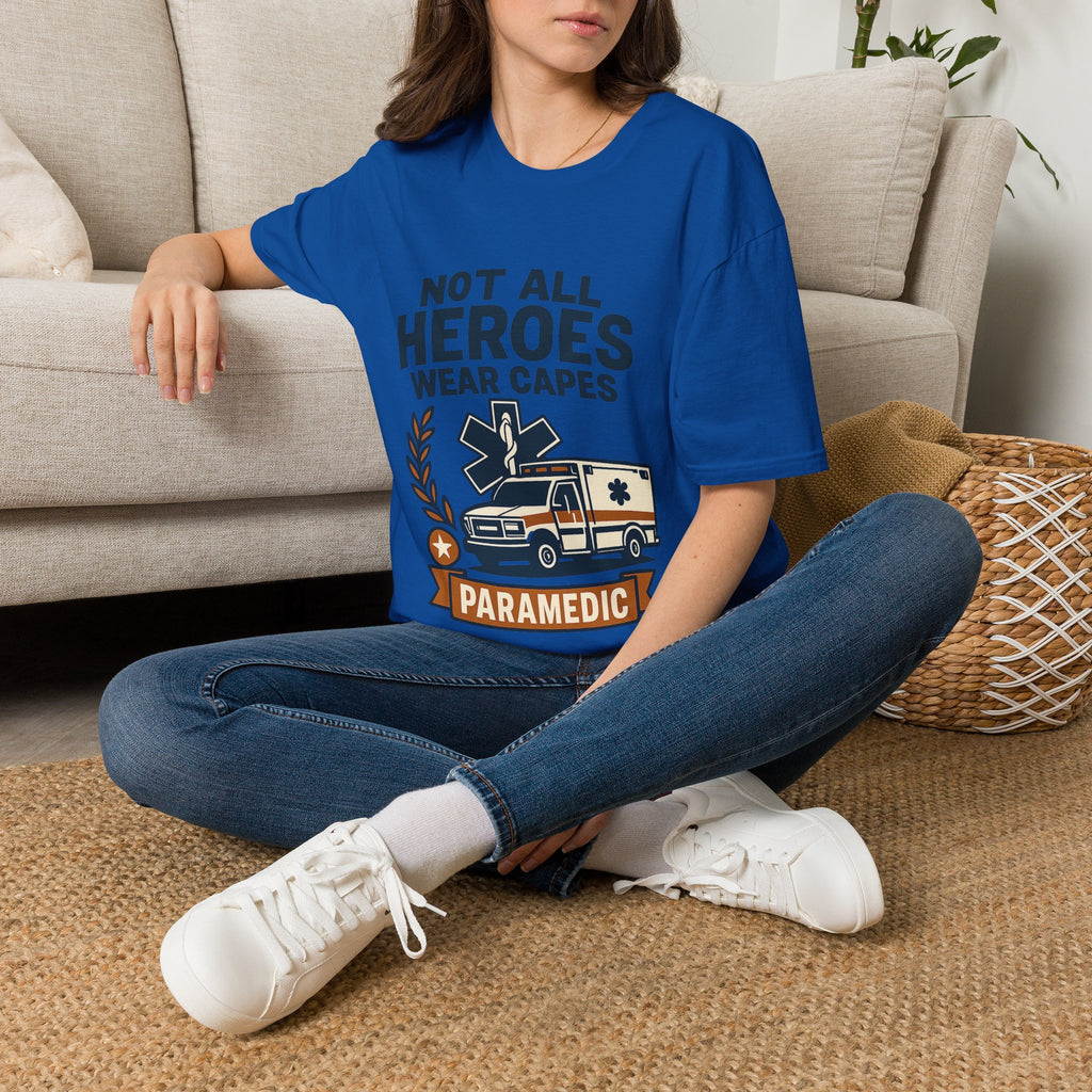 Not All Heroes Wear Capes Paramedic Shirt, EMS Appreciation Gift, Star of Life EMT Tshirt, Ambulance Driver Hero Shirt
