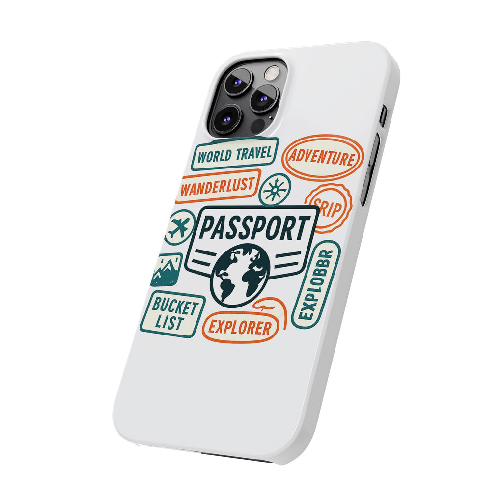 Passport Stamp Phone Case World Travel Gift Wanderlust Adventure Traveler Bucket List Globetrotter Trip Souvenir Explorer Map