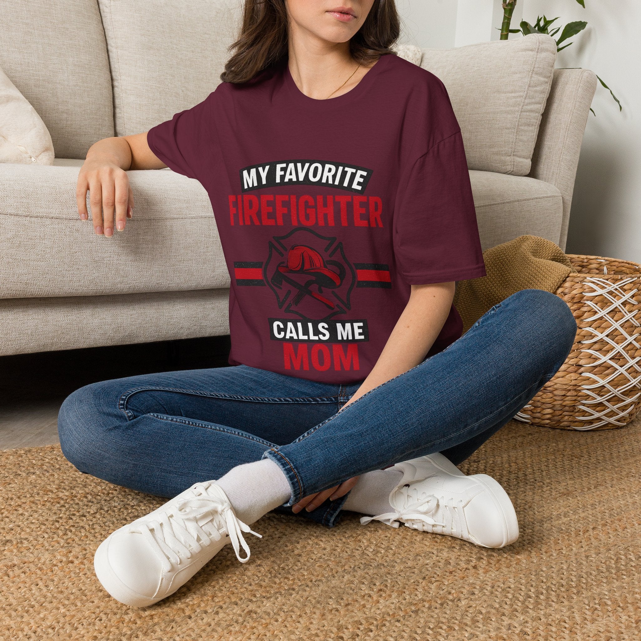 My Favorite Firefighter Calls Me Mom Shirt, Firefighter Mom Gift, Mother's Day Shirt, Proud Fire Mom Tee, Fireman Mom T-Shirt