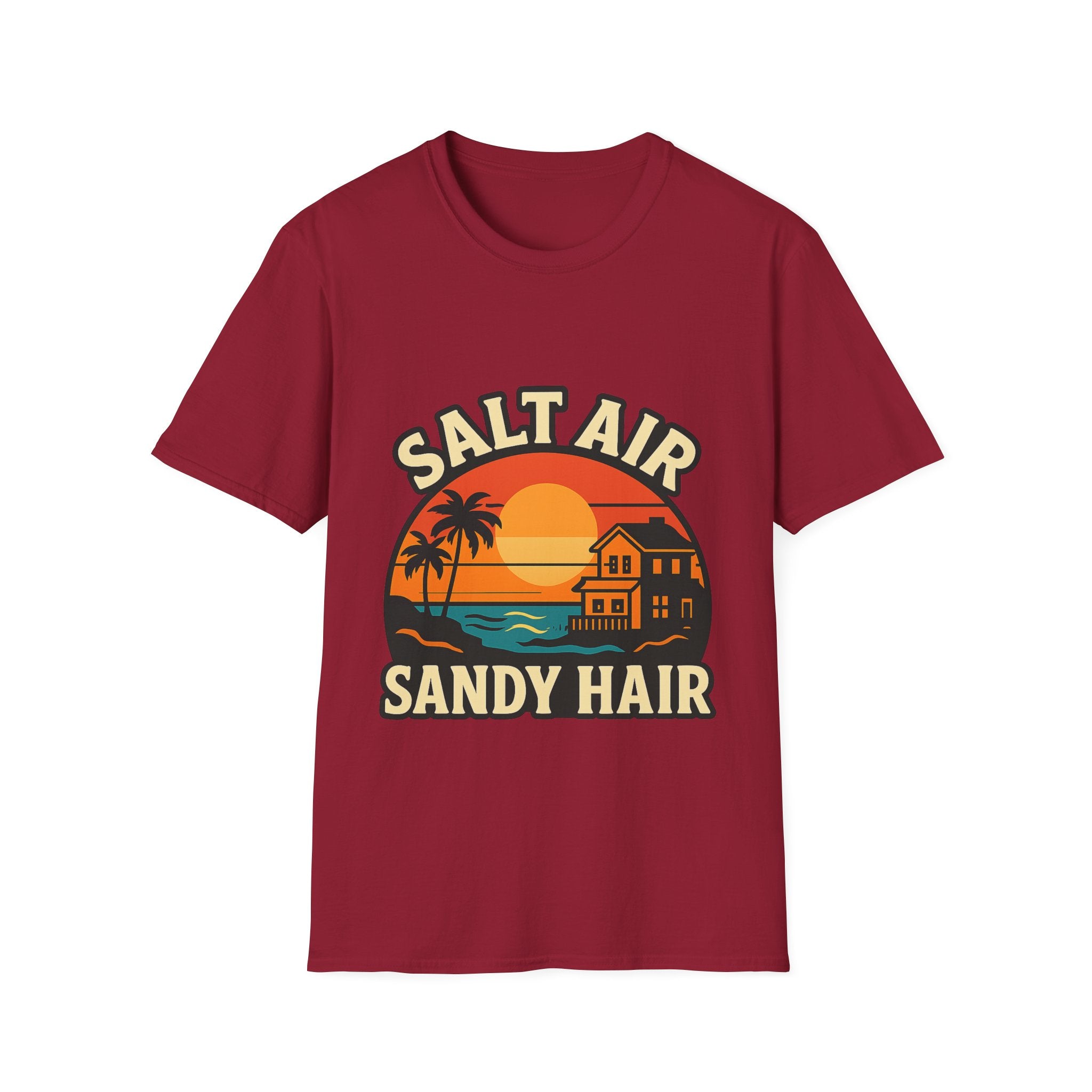 Beach Town Sunset Shirt, Coastal Living Tee, Salt Air Sandy Hair Beach Vacation Shirt, Ocean Vibes T-Shirt, Summer Travel Gift
