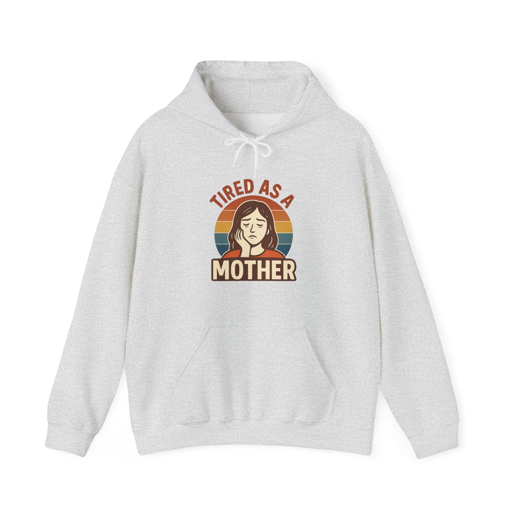 Tired As A Mother Hoodie Vintage Rainbow Retro Mom Life Sweatshirt Funny Exhausted Parent Gift Mothers Day Gift