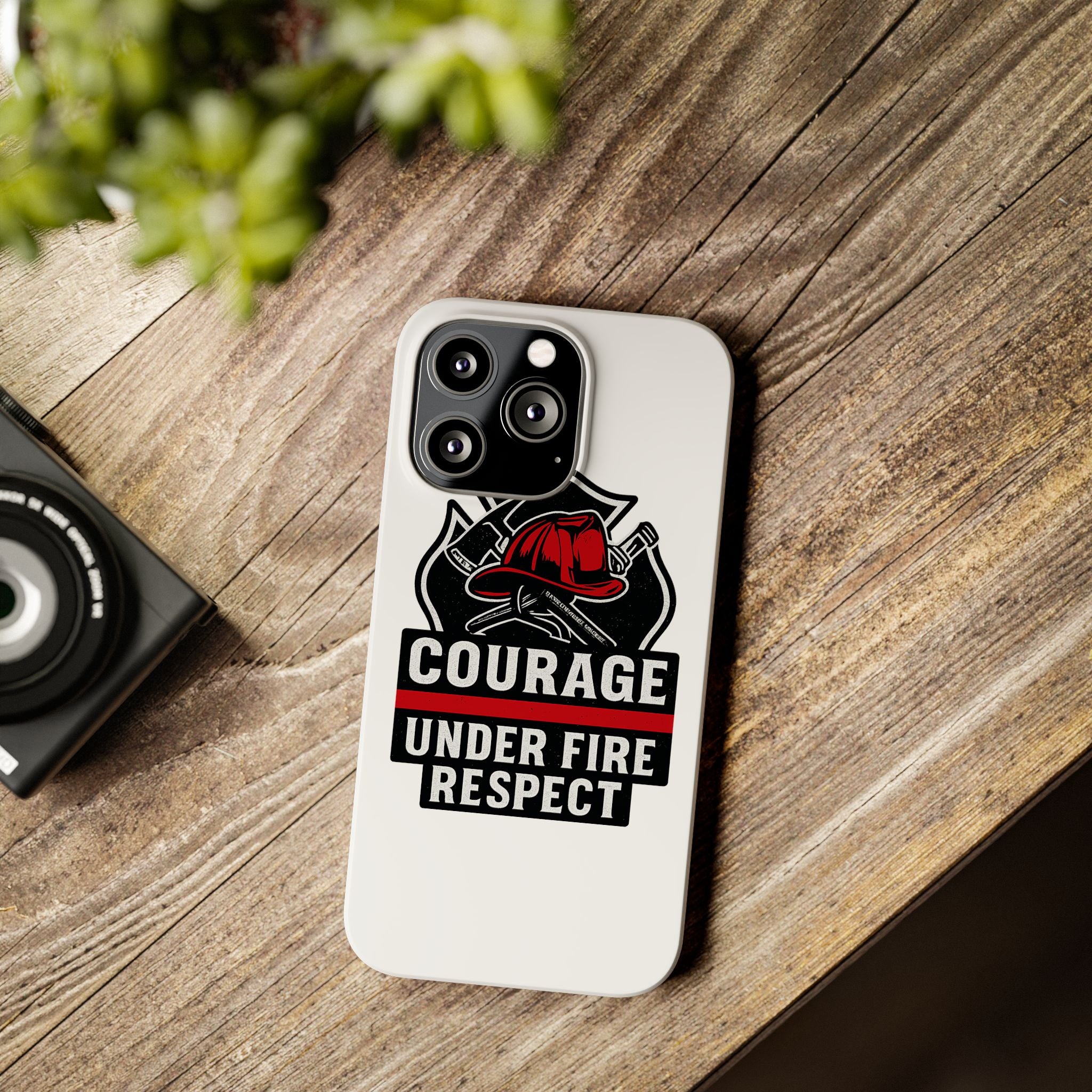 Firefighter Phone Case Courage Under Fire Respect First Responder Gift Thin Red Line Maltese Cross Fire Helmet Hero Support