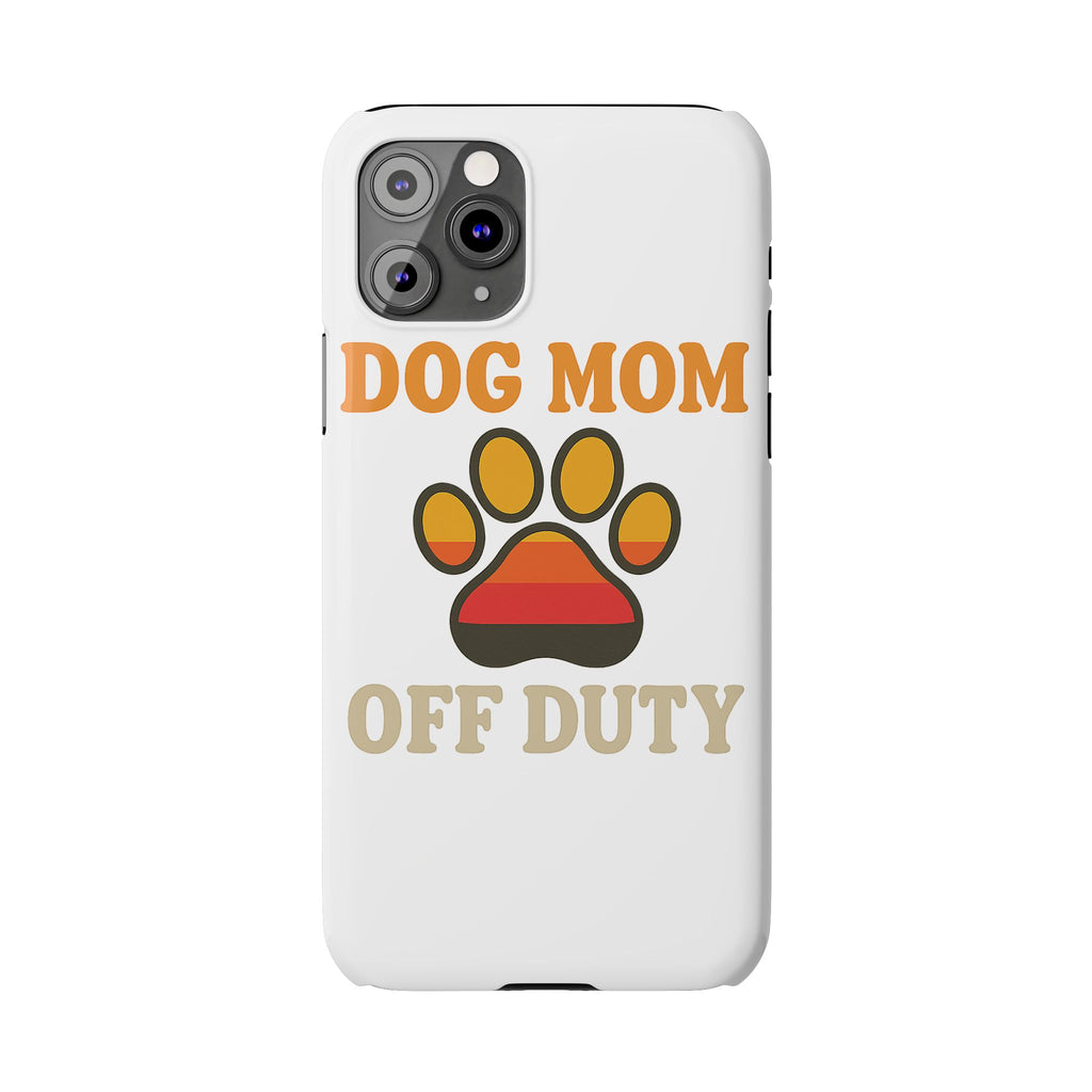Dog Mom Off Duty Phone Case Retro 70s Vintage Dog Lover Gift Paw Print iPhone Samsung Galaxy Case Funny Pet Owner Gift