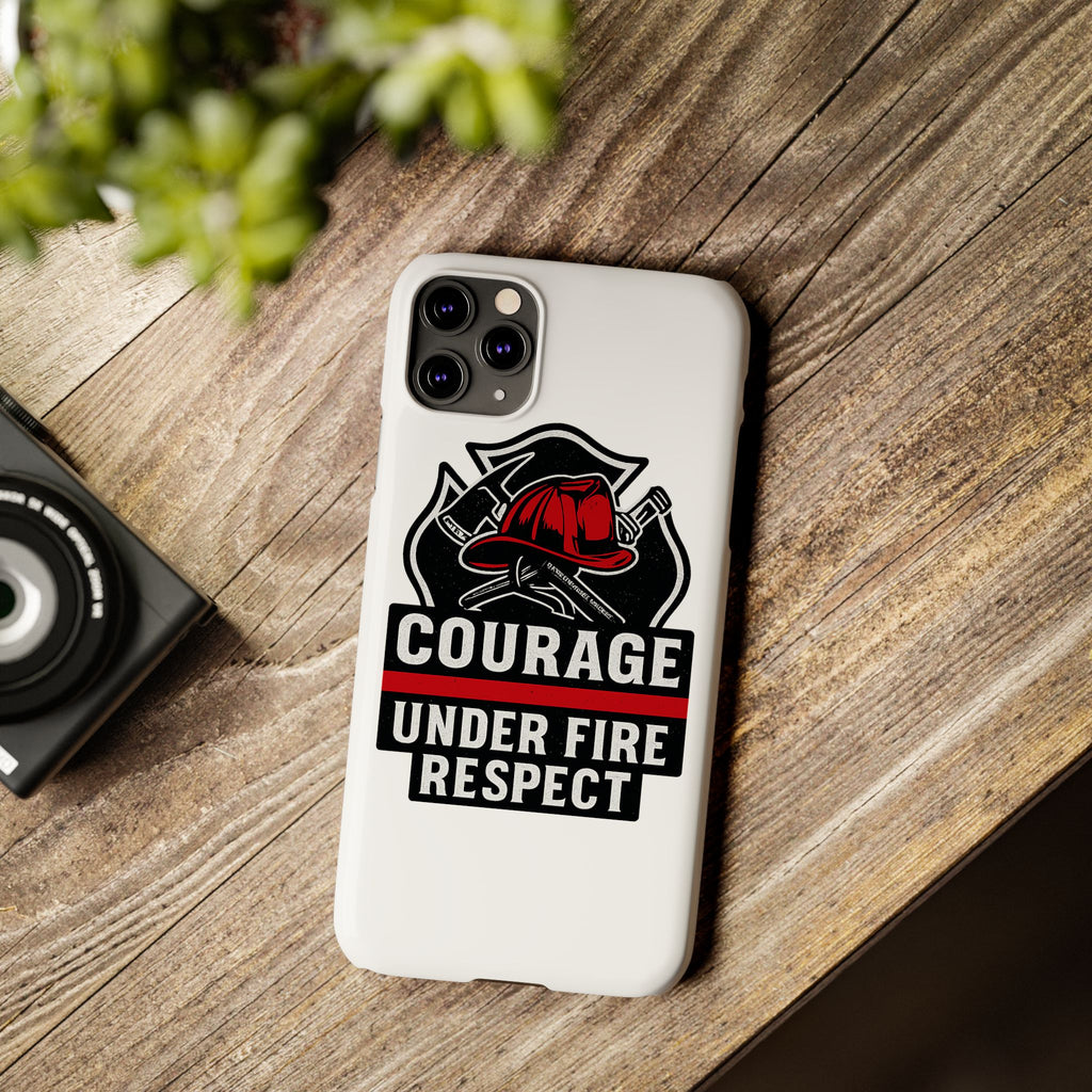 Firefighter Phone Case Courage Under Fire Respect First Responder Gift Thin Red Line Maltese Cross Fire Helmet Hero Support