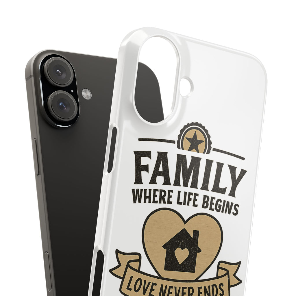 Family Where Life Begins Love Never Ends Phone Case, Rustic Farmhouse Gift for Mom Grandma, Mother's Day Gift, Heart Home Decor