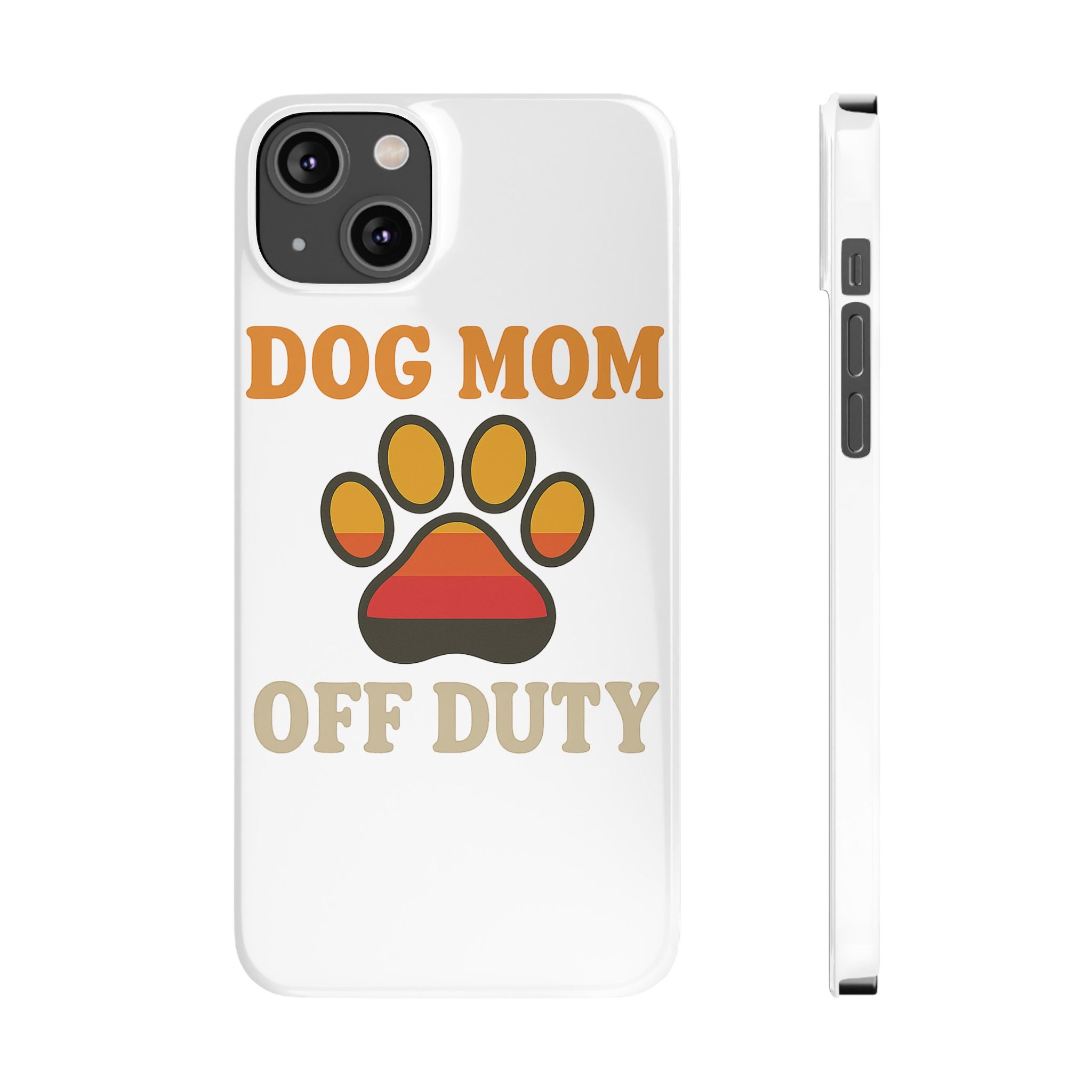 Dog Mom Off Duty Phone Case Retro 70s Vintage Dog Lover Gift Paw Print iPhone Samsung Galaxy Case Funny Pet Owner Gift