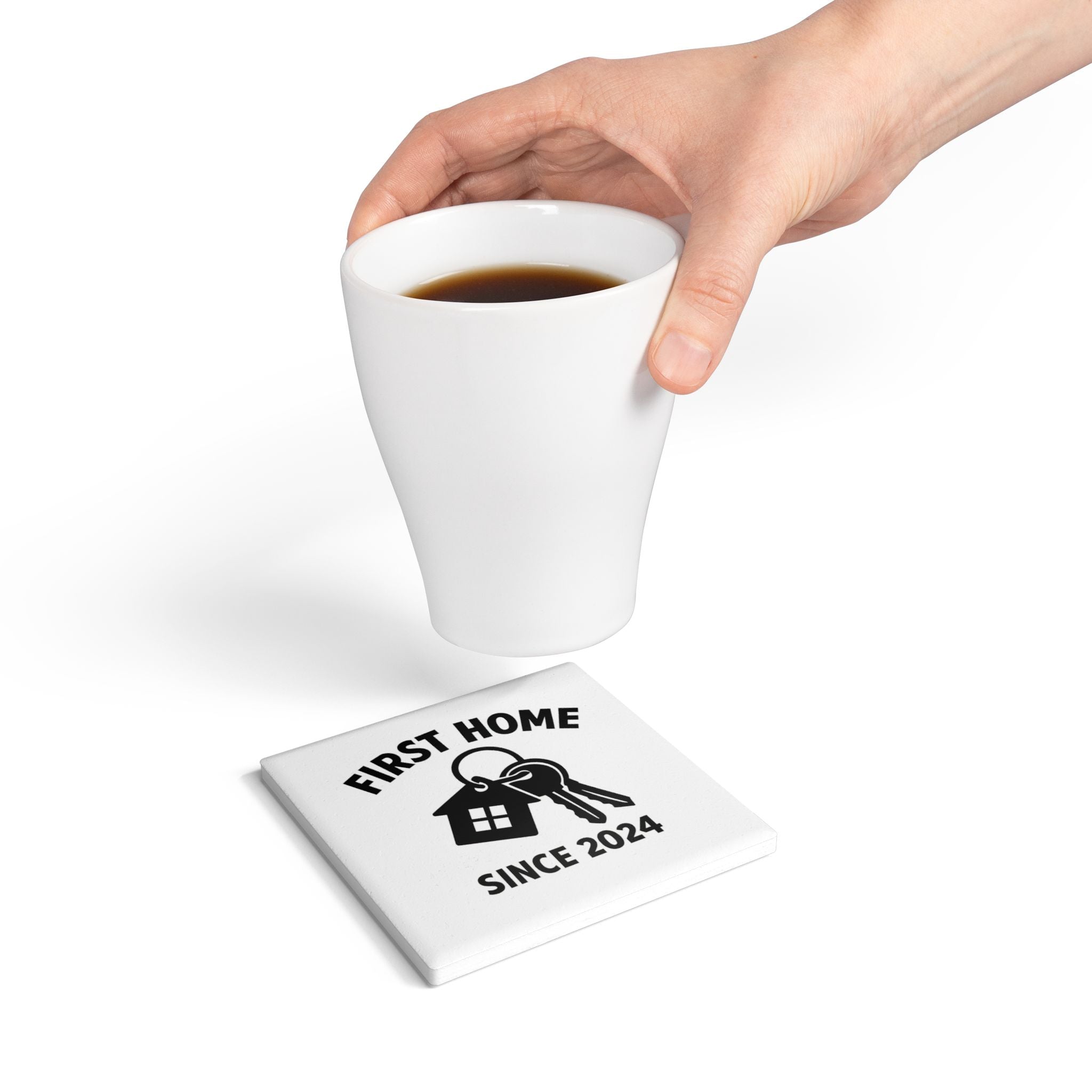 First Home Keys Cork Coaster Set, Housewarming Gift for New Homeowners, Home Milestone Keepsake, Realtor Closing Gift House Warming