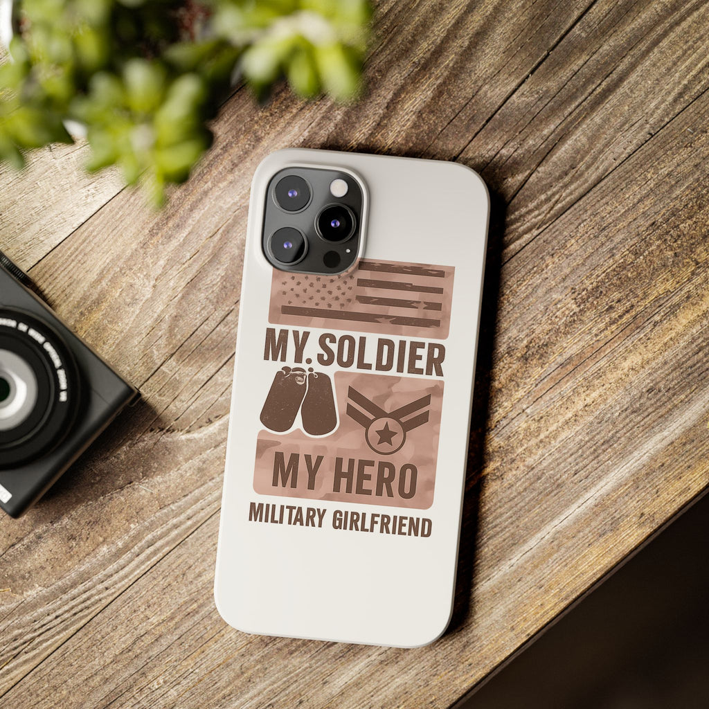 Military Girlfriend Phone Case Rose Gold Camouflage My Soldier My Hero Gift for Army Navy Air Force Girlfriend