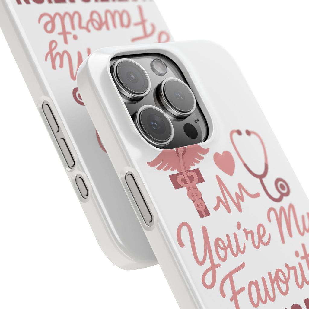You're My Favorite Notification Phone Case Medical Nurse Doctor Gift Heartbeat Stethoscope Cute Romantic Healthcare Worker Pink