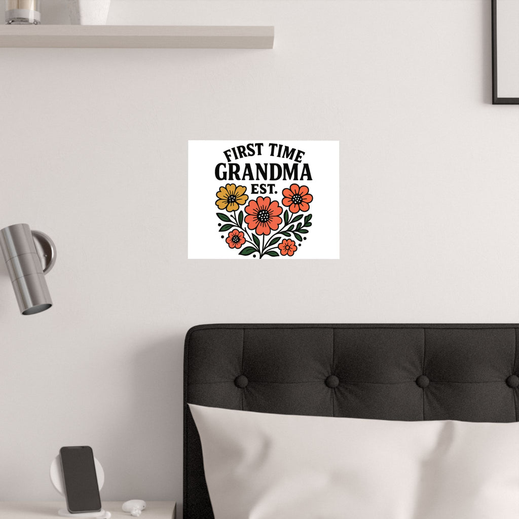 First Time Grandma Est 2025 Print, New Grandmother Gift, Pregnancy Announcement, Grandma to Be Wall Art, Floral Botanical Decor