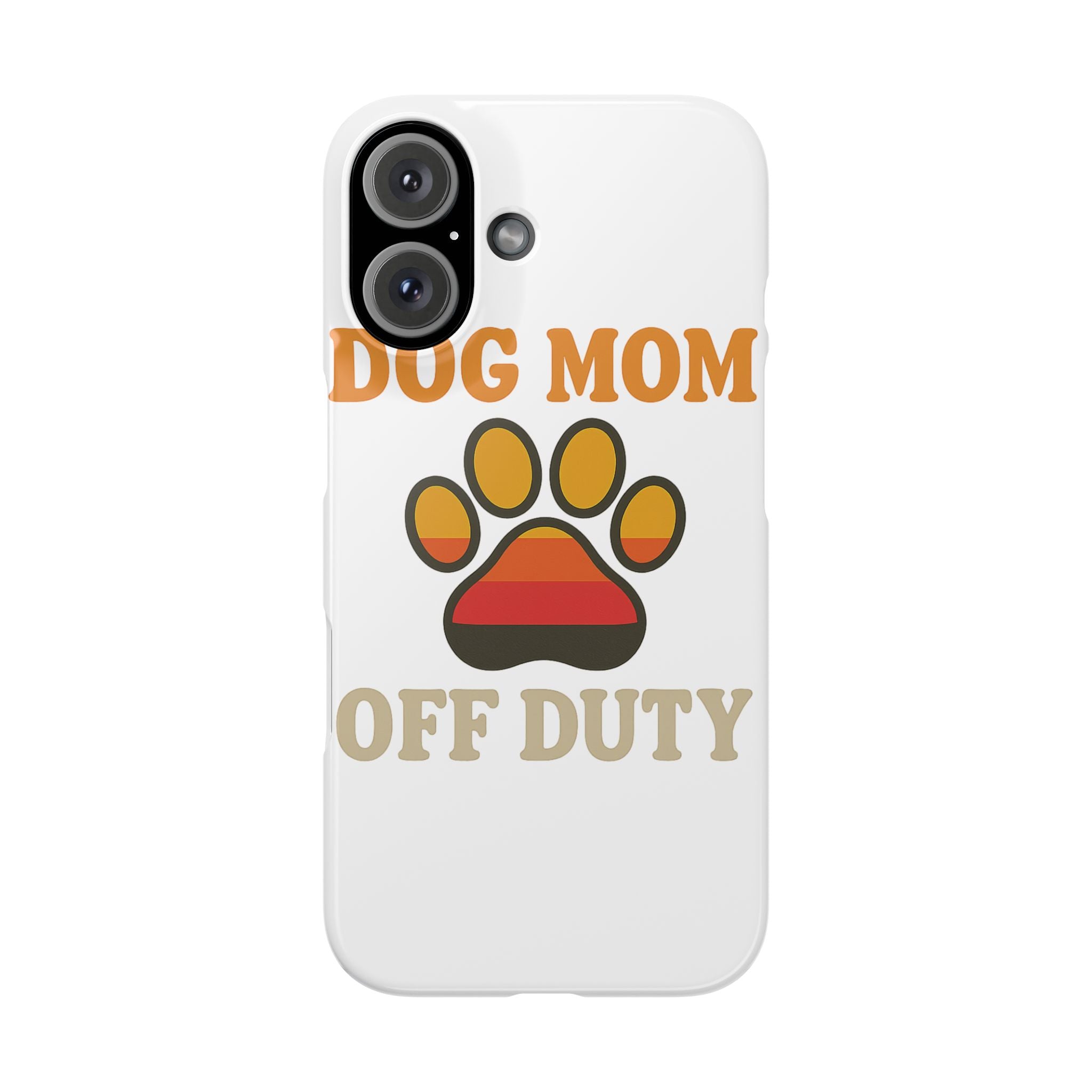Dog Mom Off Duty Phone Case Retro 70s Vintage Dog Lover Gift Paw Print iPhone Samsung Galaxy Case Funny Pet Owner Gift