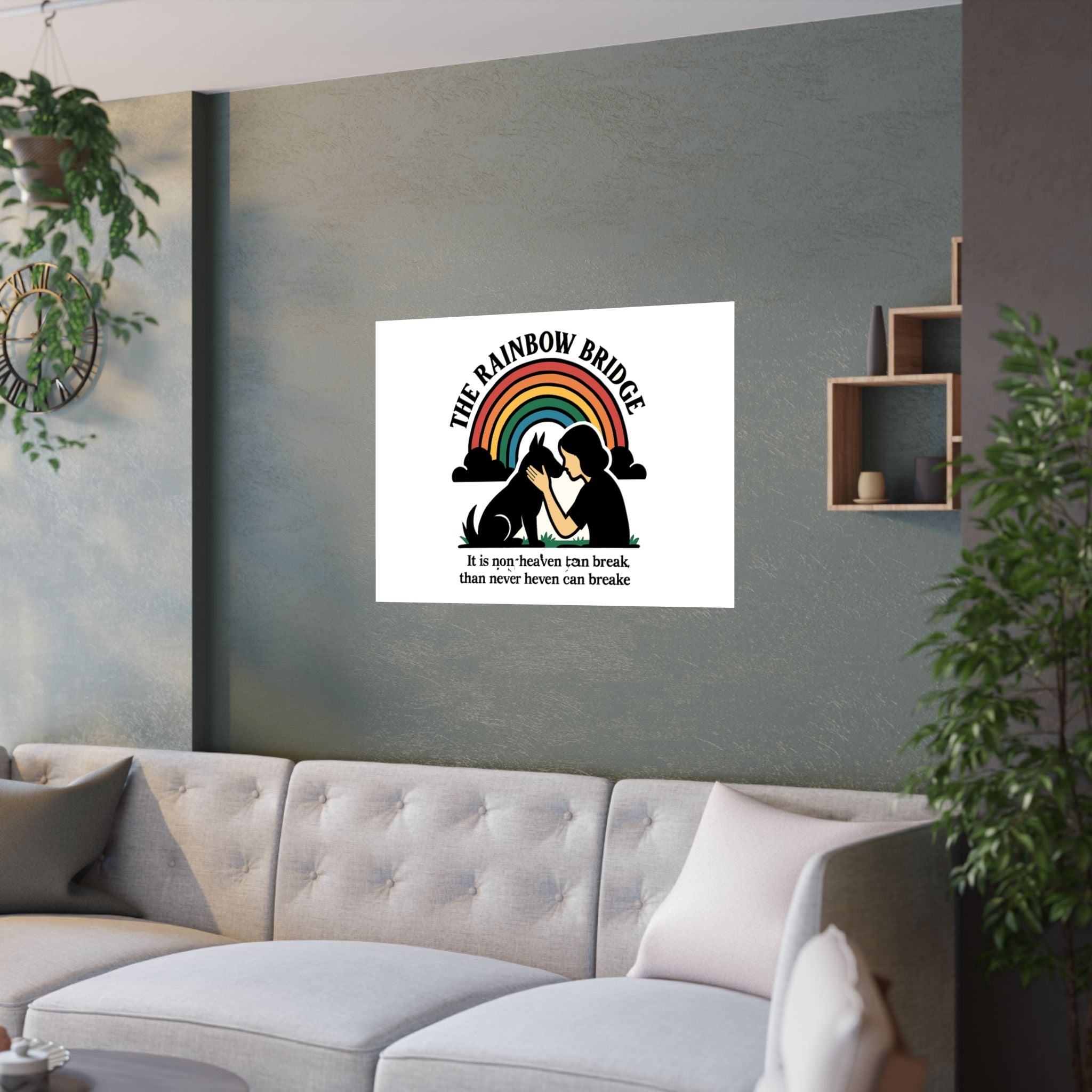 Rainbow Bridge Pet Memorial Print, Pet Loss Sympathy Gift, Dog Cat Memorial Wall Art, Pet Remembrance Poem, Grieving Pet Owner Gift