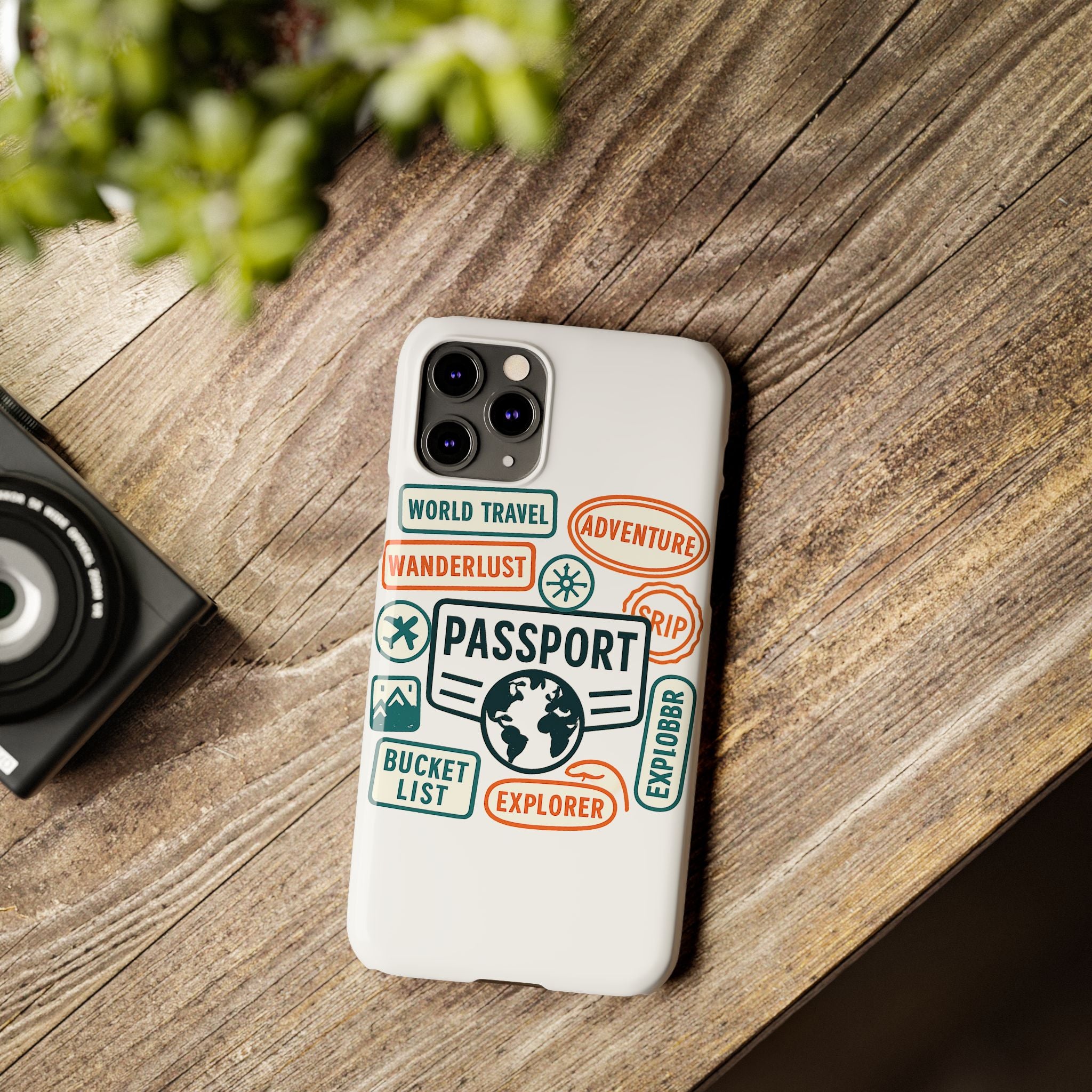 Passport Stamp Phone Case World Travel Gift Wanderlust Adventure Traveler Bucket List Globetrotter Trip Souvenir Explorer Map