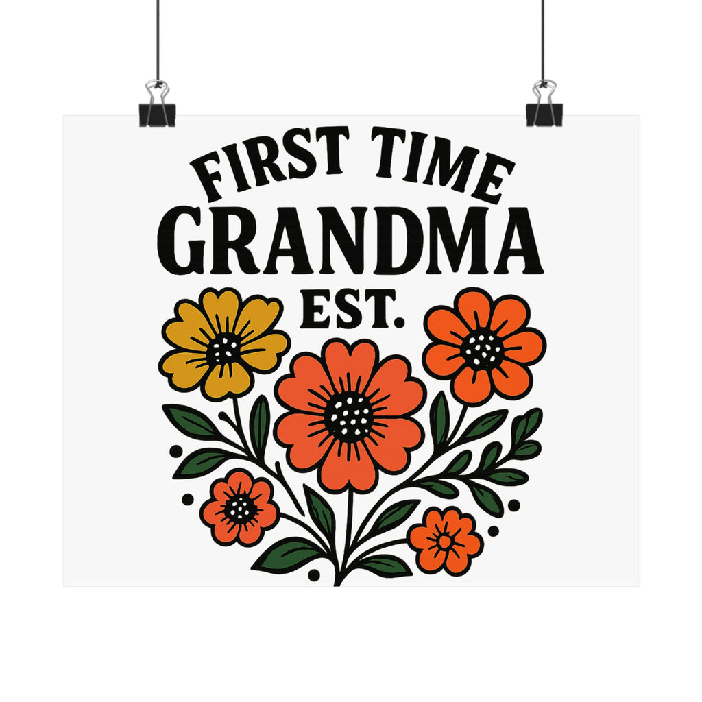 First Time Grandma Est 2025 Print, New Grandmother Gift, Pregnancy Announcement, Grandma to Be Wall Art, Floral Botanical Decor