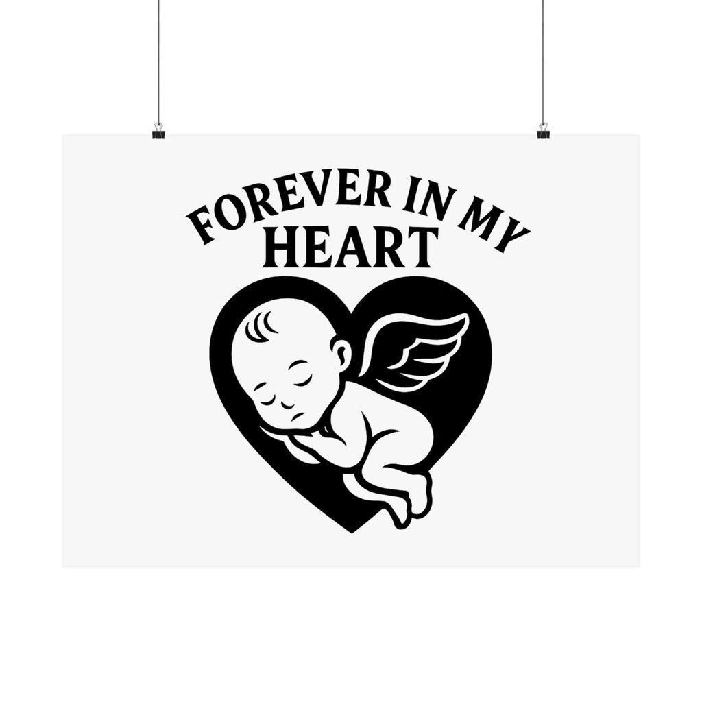 Pregnancy Loss Memorial Poster, Miscarriage Remembrance Gift, Infant Loss Sympathy, Forever in My Heart Print, Angel Baby Keepsake