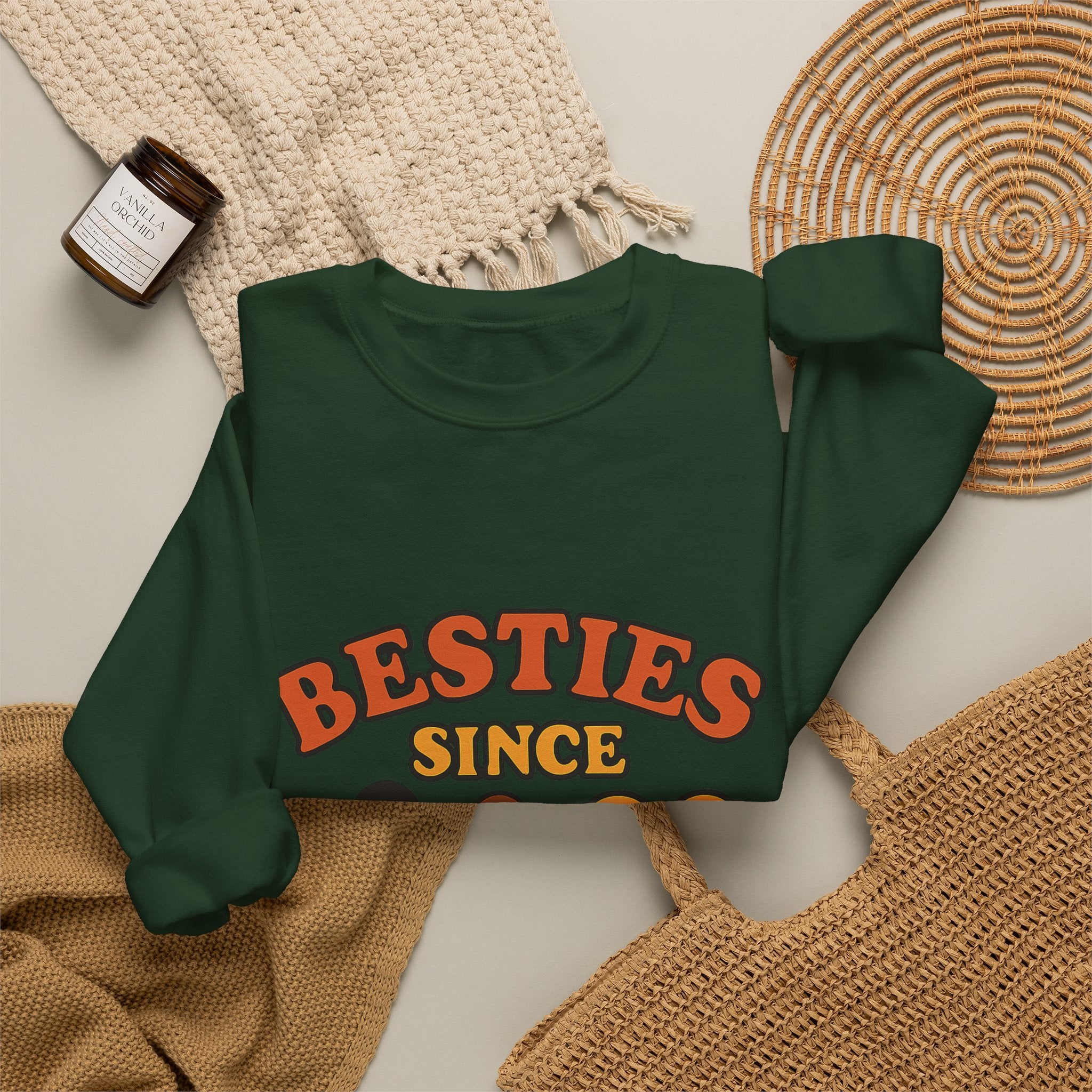 Besties Since Retro Years Sweatshirt 90s Nostalgia Best Friend Gift Friendship Anniversary Vintage Aesthetic Crewneck