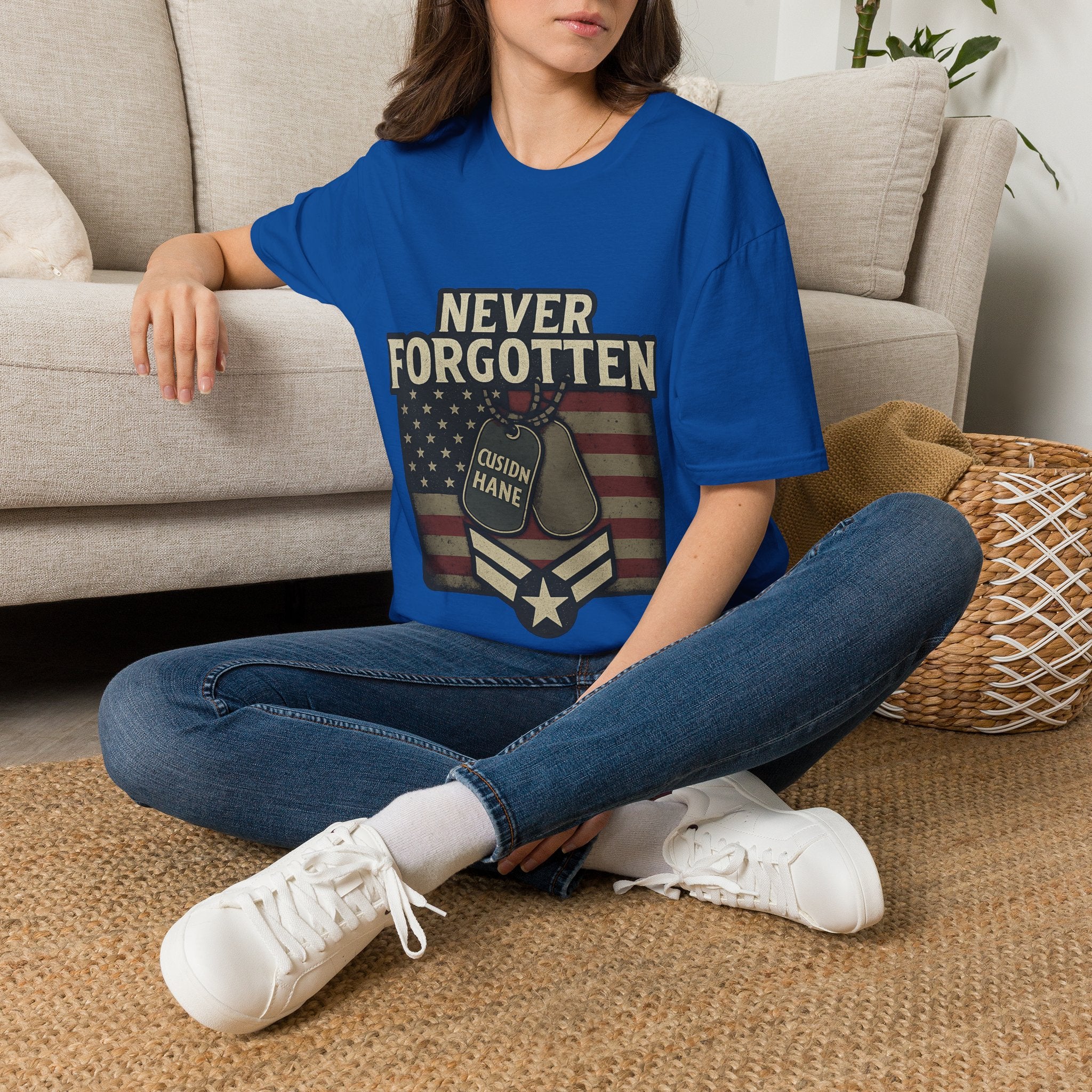 Never Forgotten Veteran Memorial Shirt Custom Name Military Tribute Tee Gold Star Family Gift Personalized Remembrance Tshirt