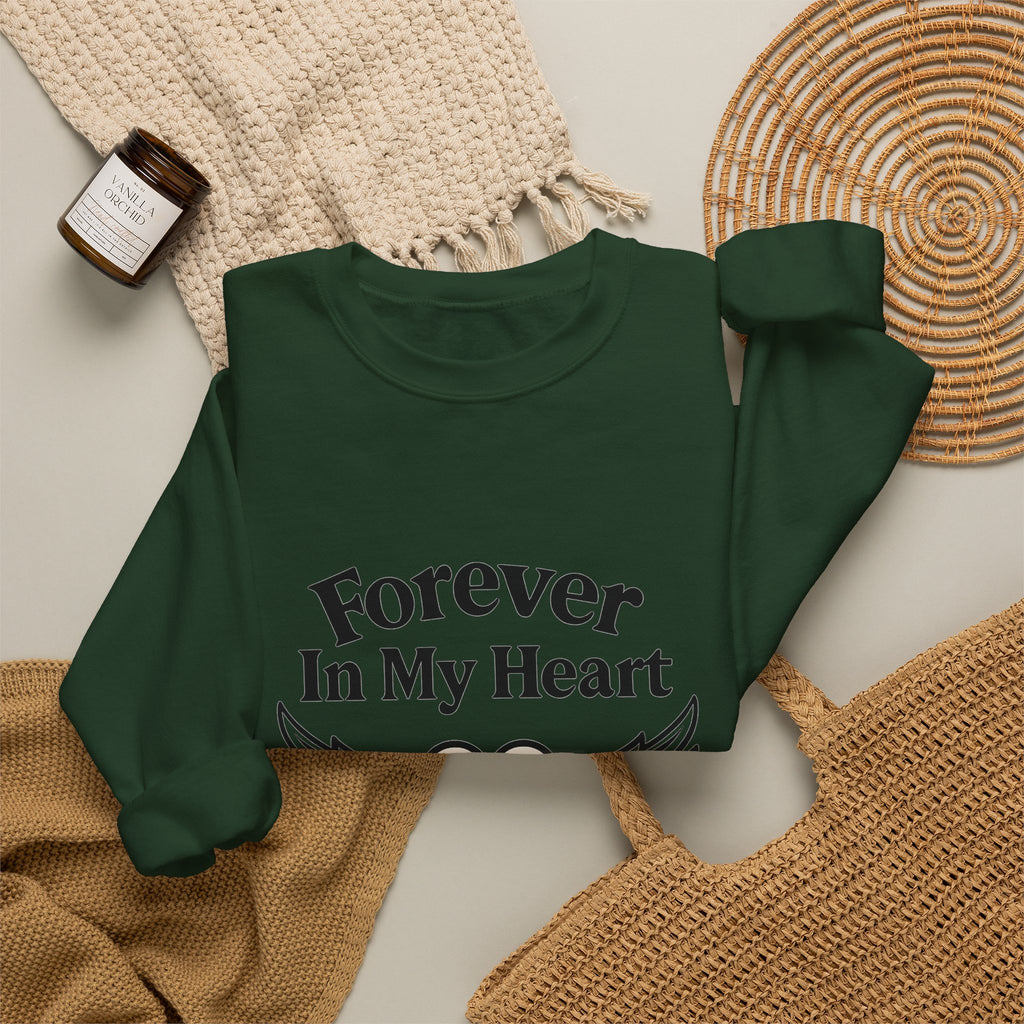 Forever In My Heart Memorial Sweatshirt Angel Wings Sympathy Gift Remembrance Clothing Loss of Loved One Grief Support Comfort
