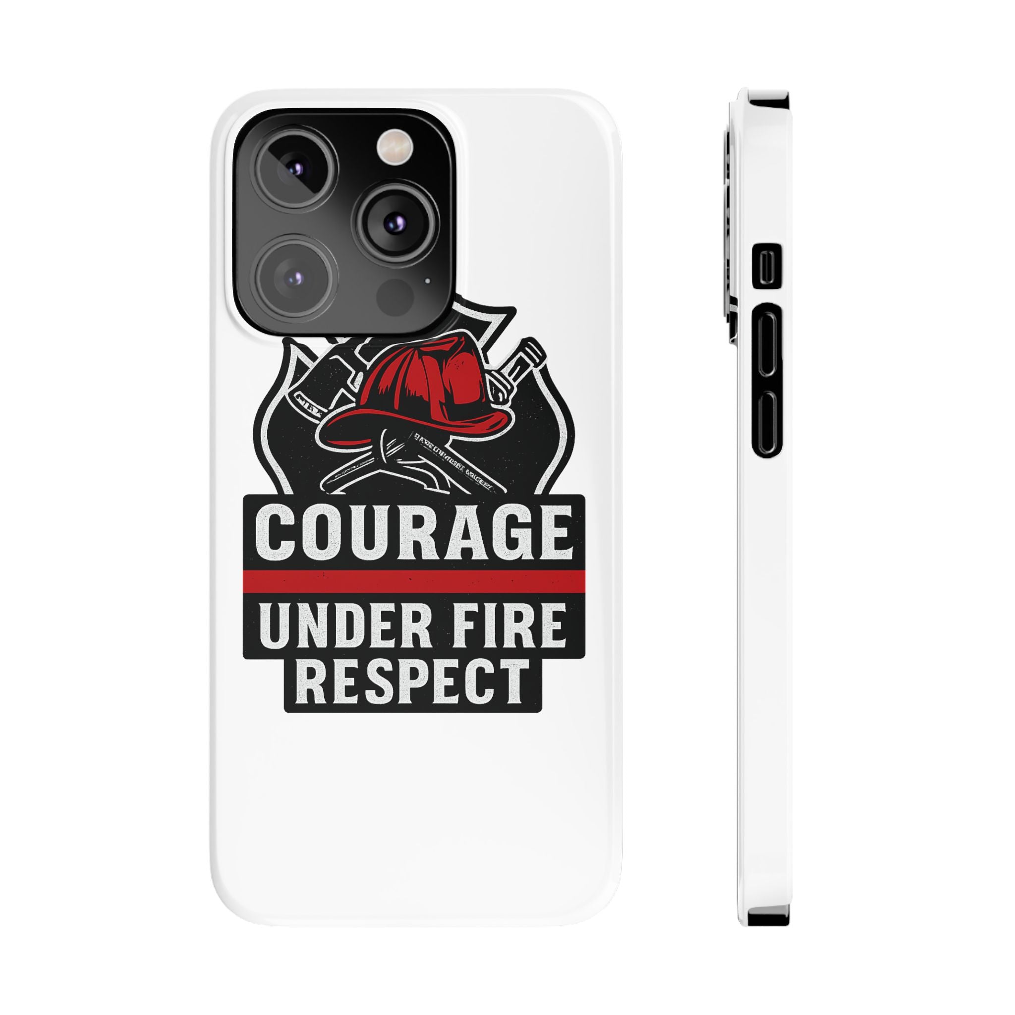 Firefighter Phone Case Courage Under Fire Respect First Responder Gift Thin Red Line Maltese Cross Fire Helmet Hero Support
