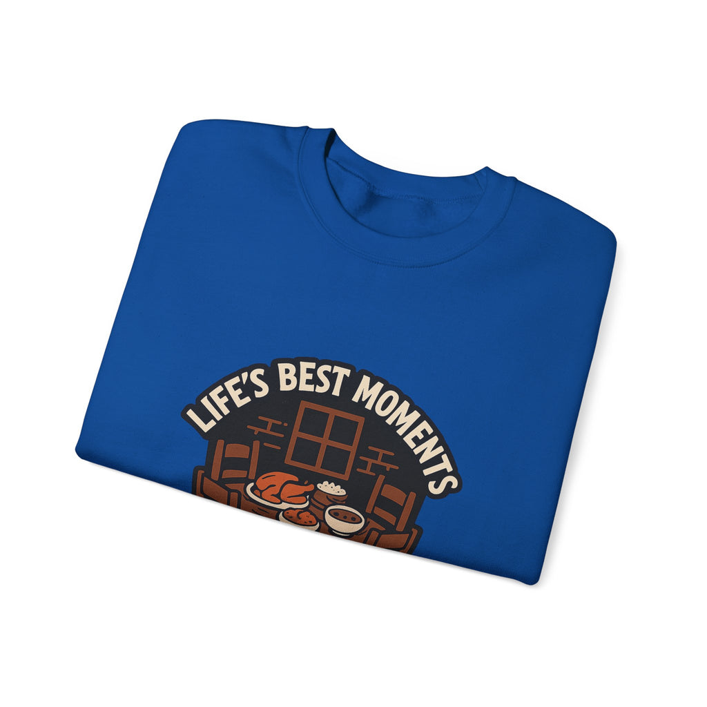 Life's Best Moments At The Table Sweatshirt, Family Dinner Crewneck, Cozy Kitchen Gift for Mom, Farmhouse Comfort Food Lover