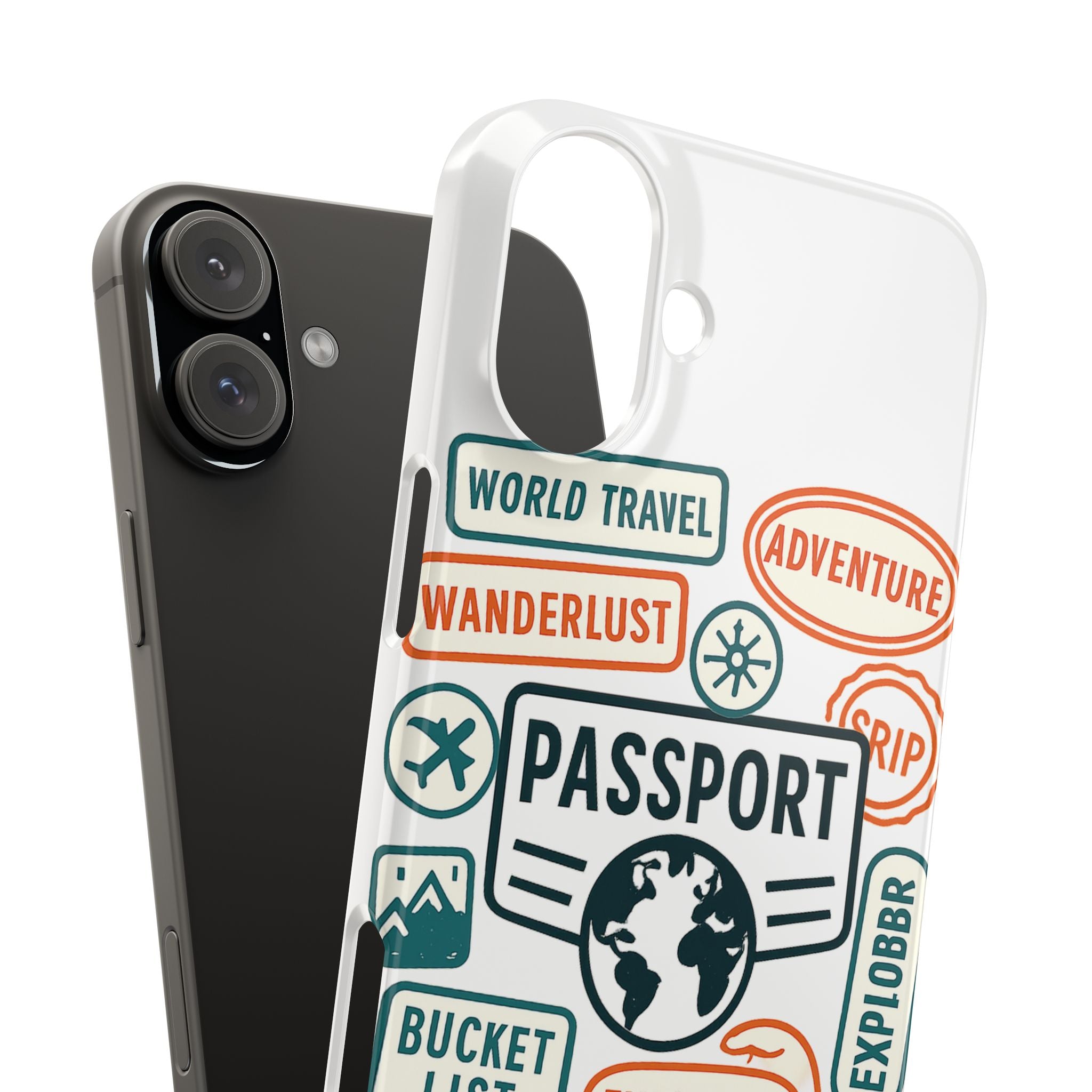 Passport Stamp Phone Case World Travel Gift Wanderlust Adventure Traveler Bucket List Globetrotter Trip Souvenir Explorer Map