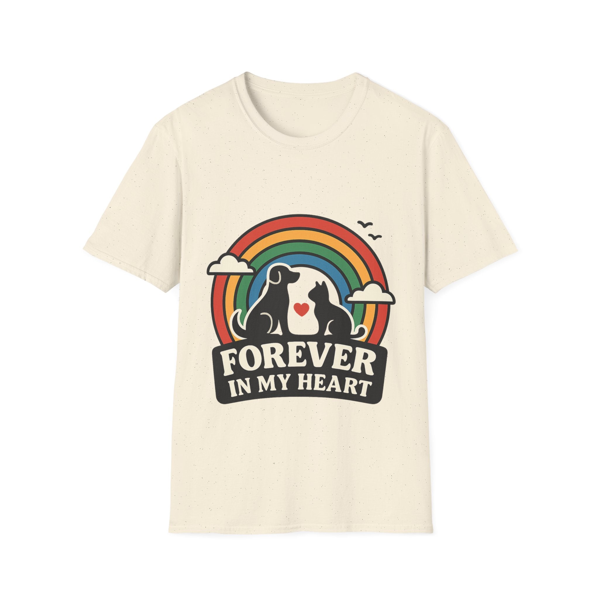 Rainbow Bridge Pet Memorial Shirt, Dog Cat Loss Gift, Forever in My Heart, Pet Remembrance Tee, Sympathy Gift for Pet Owner