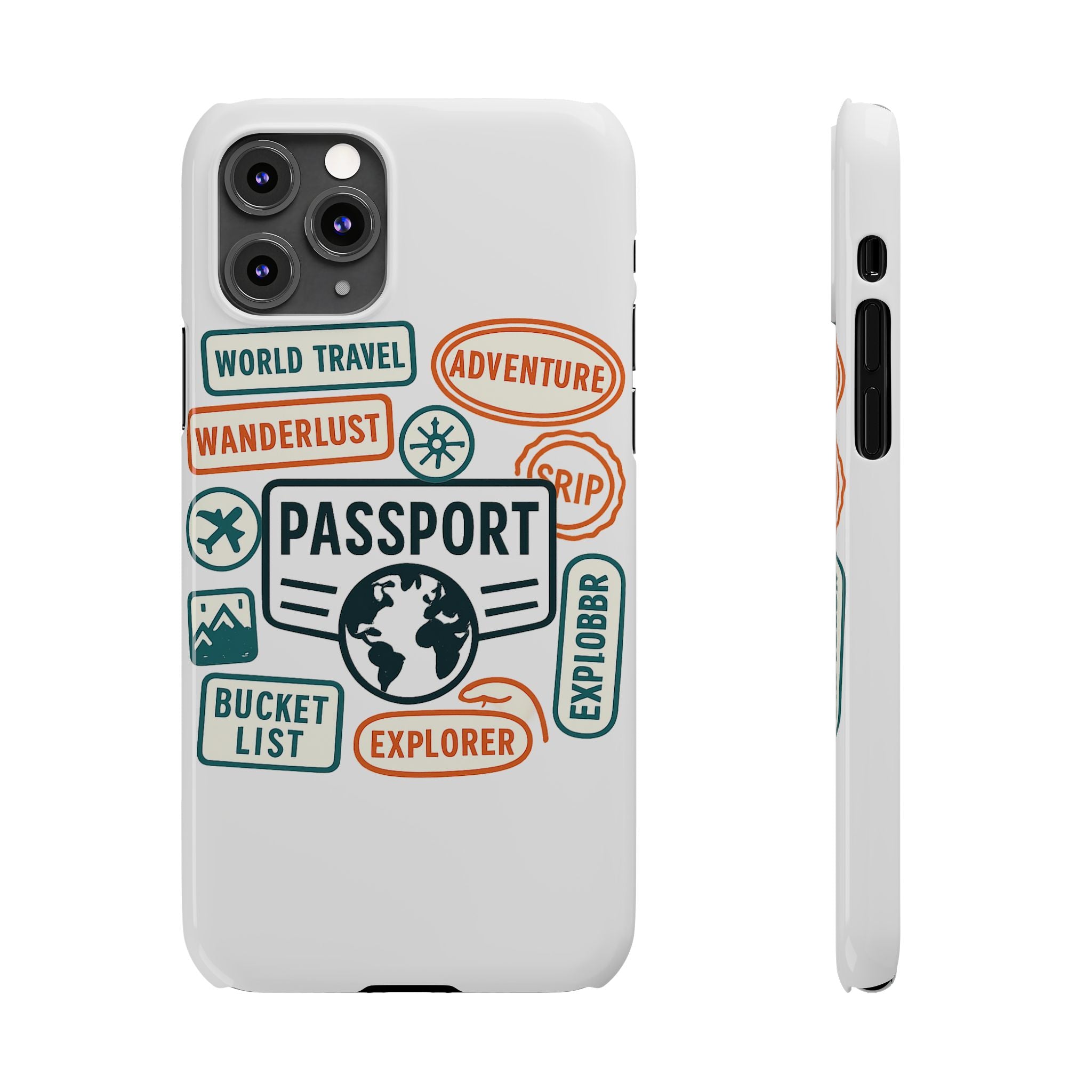 Passport Stamp Phone Case World Travel Gift Wanderlust Adventure Traveler Bucket List Globetrotter Trip Souvenir Explorer Map