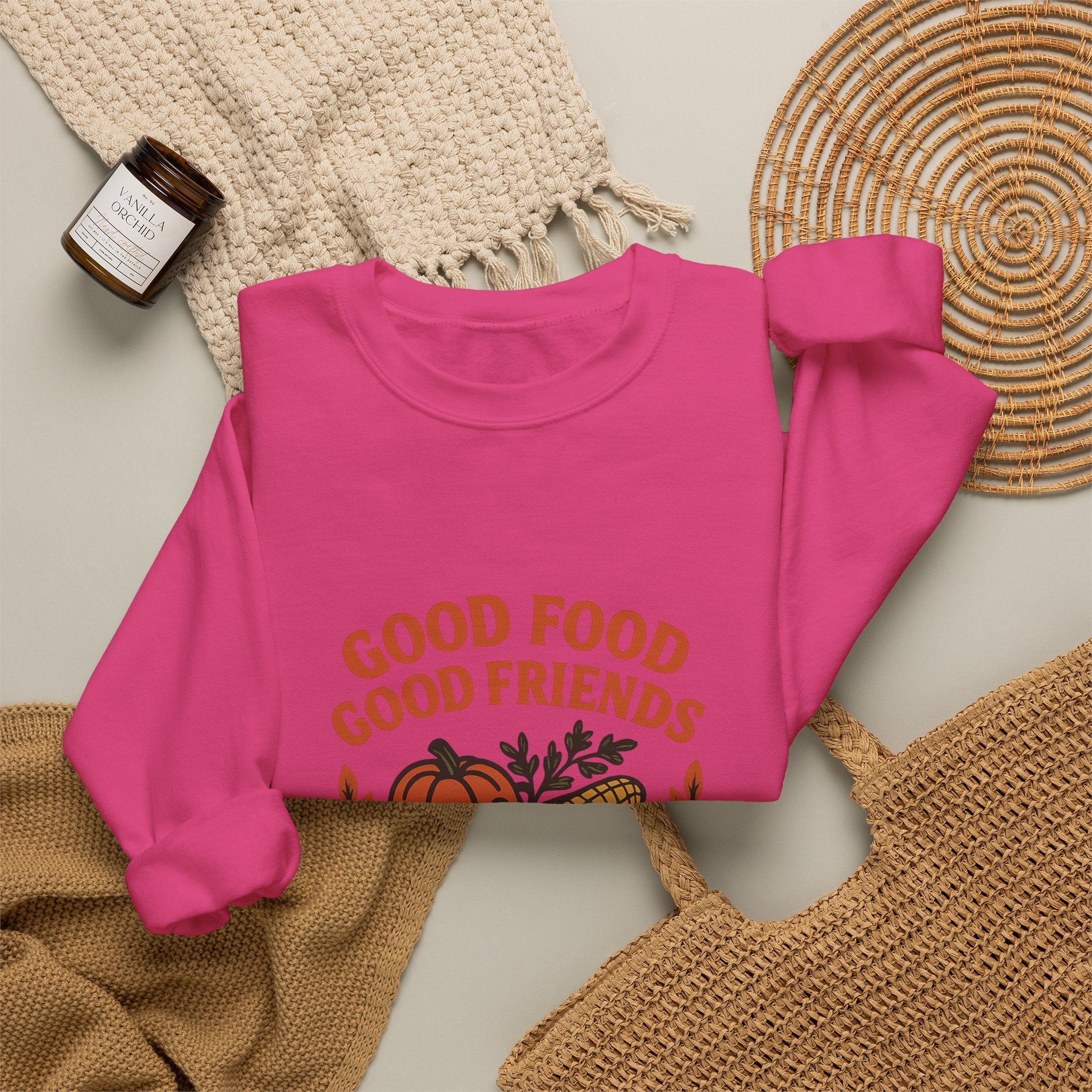 Good Food Good Friends Grateful Heart Sweatshirt, Thanksgiving Hostess Gift, Cooking Sweatshirt, Kitchen Lover Gift, Autumn Cozy Top