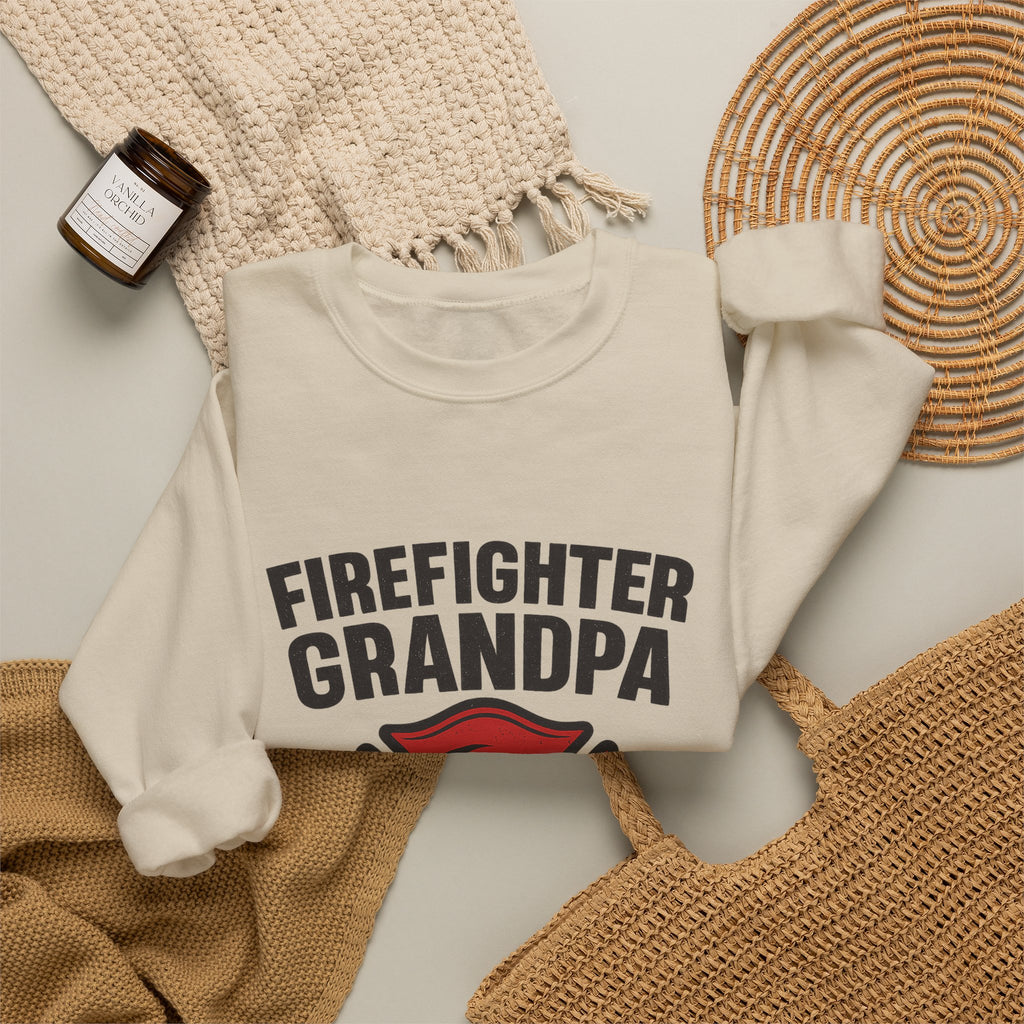 Firefighter Grandpa Sweatshirt My Hero Forever Gift Vintage Fire Station Badge Grandparents Day Fireman Grandfather Shirt