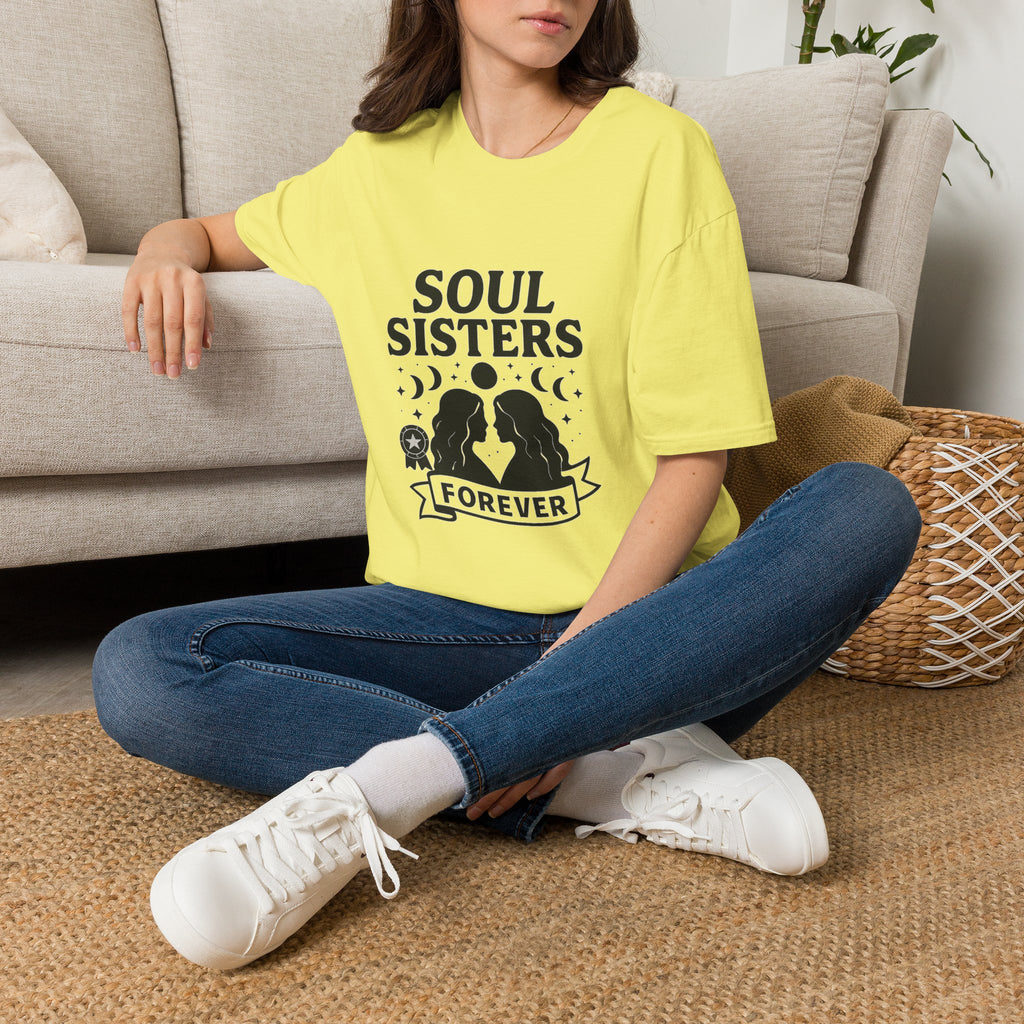 Soul Sisters Forever Matching T-Shirts, Best Friend Shirts, Celestial Moon Phase Tees, BFF Gifts for Women, Soulmate Friendship