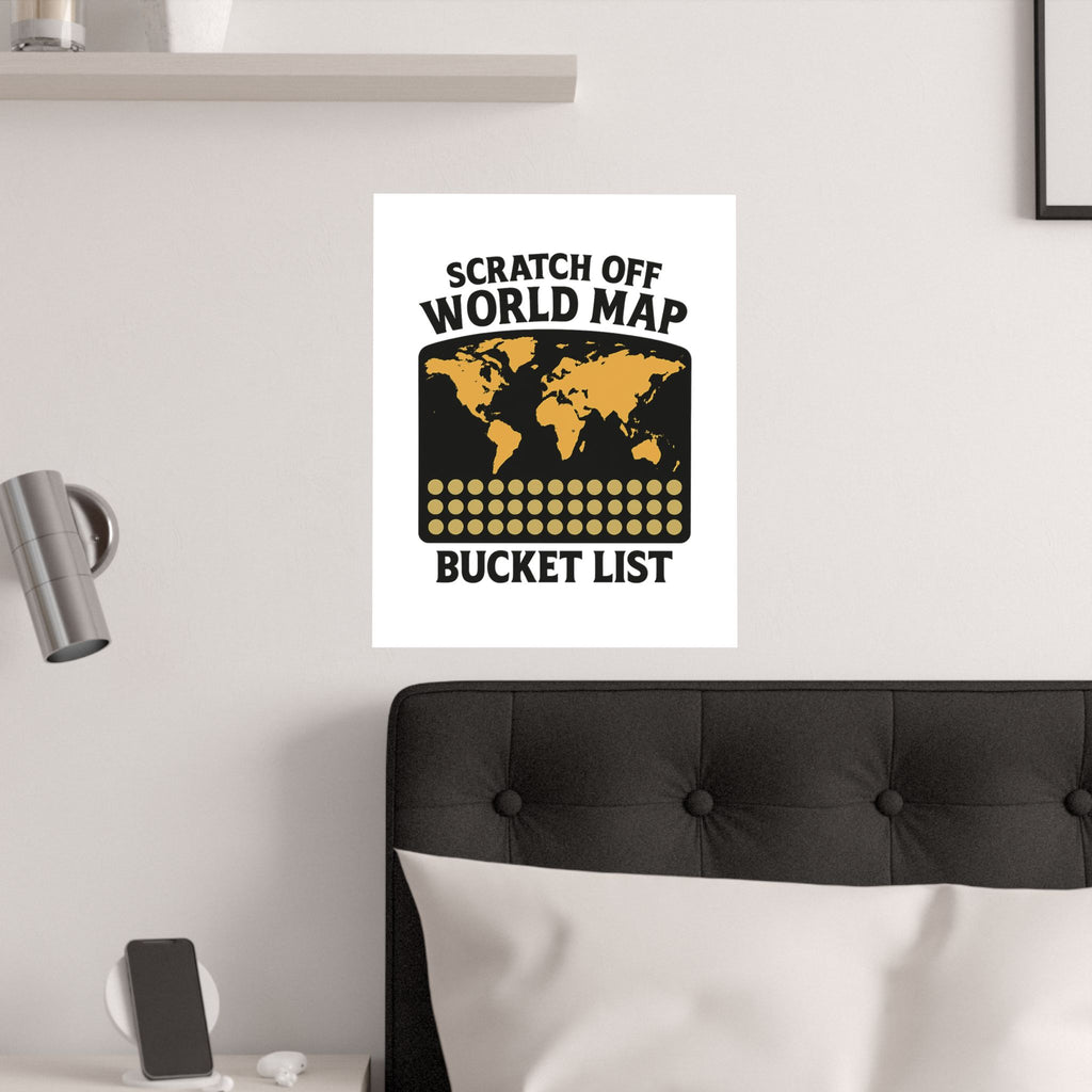Scratch Off World Map Bucket List Poster Travel Tracker Gift Adventure Wall Art Wanderlust Decor Journey Milestone Chart
