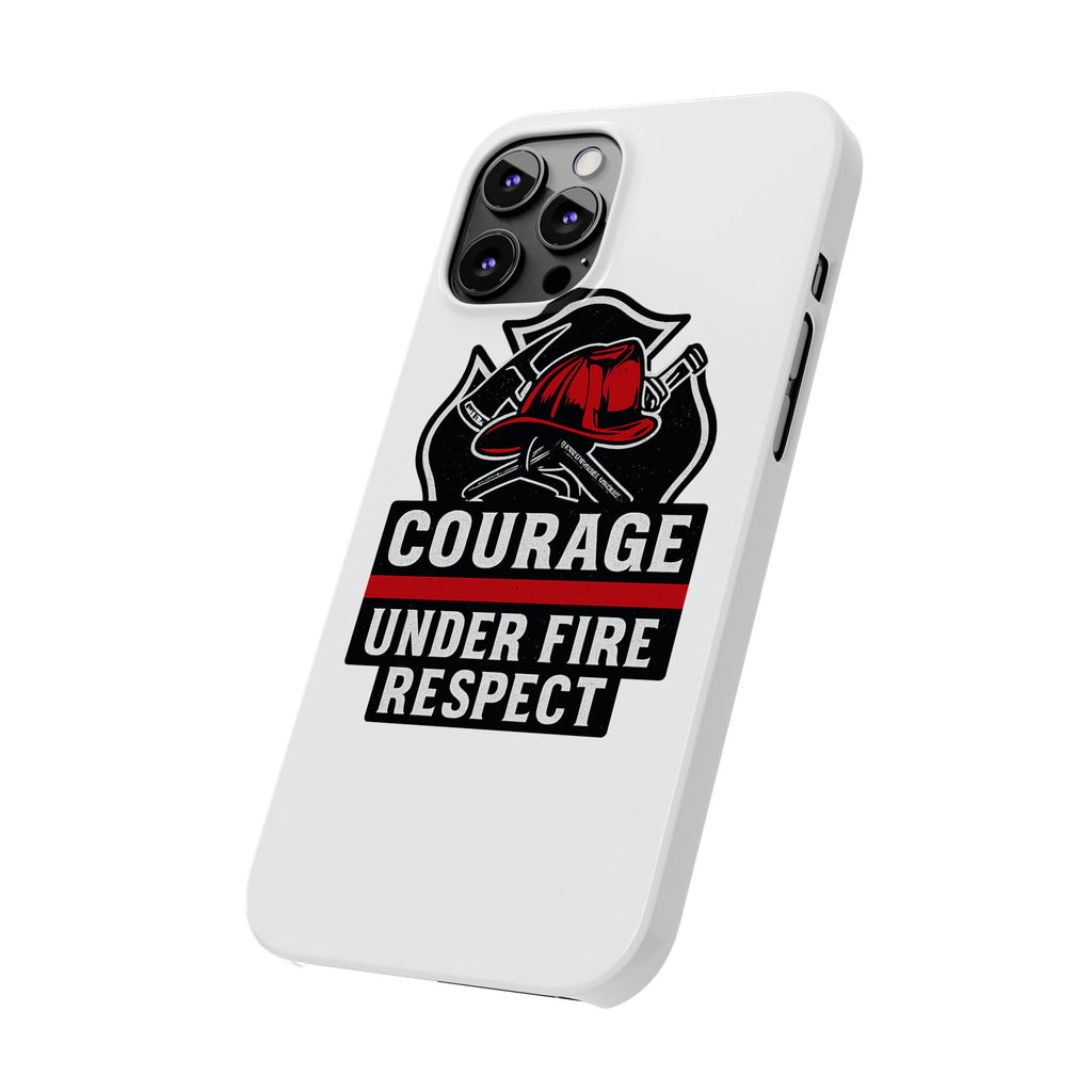 Firefighter Phone Case Courage Under Fire Respect First Responder Gift Thin Red Line Maltese Cross Fire Helmet Hero Support