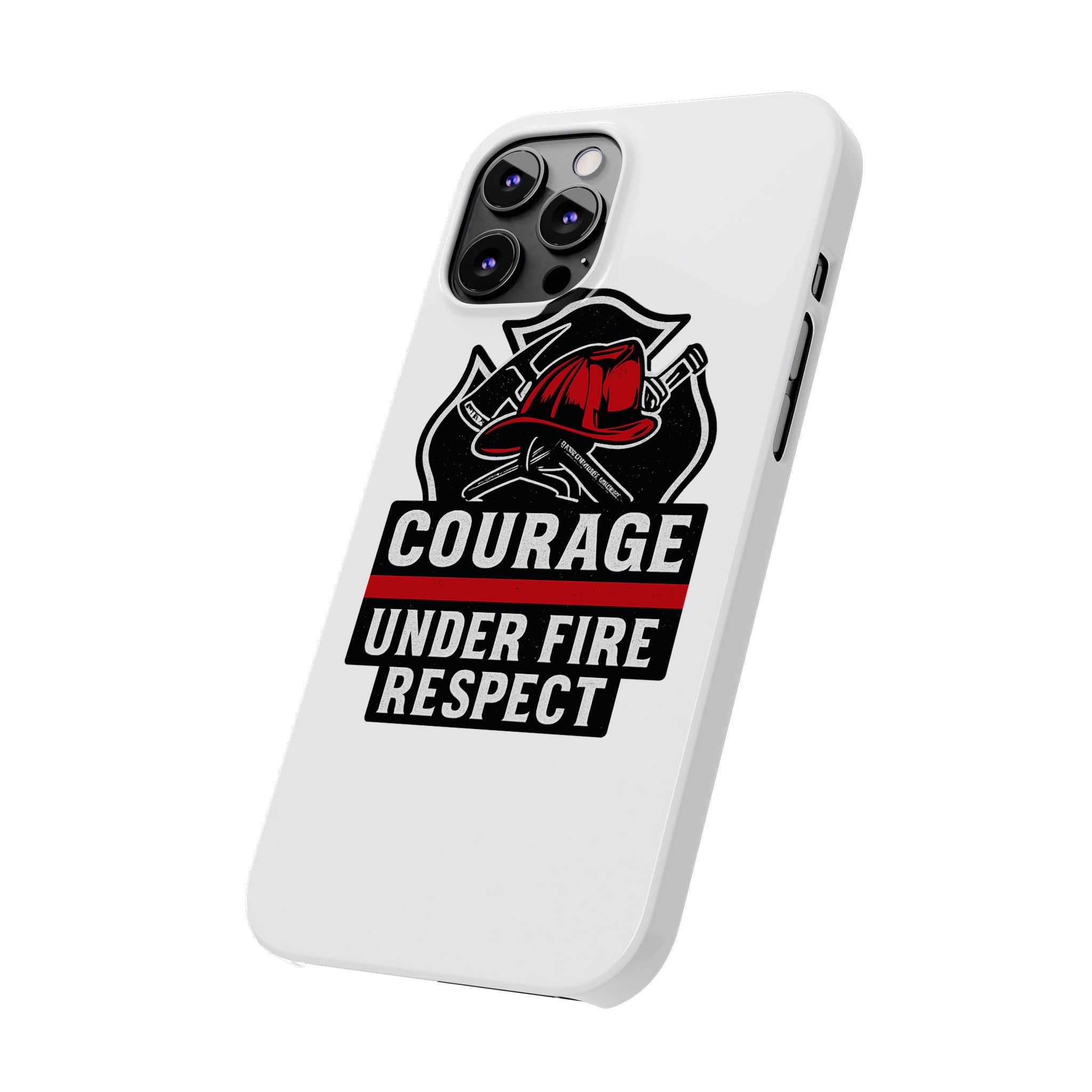 Firefighter Phone Case Courage Under Fire Respect First Responder Gift Thin Red Line Maltese Cross Fire Helmet Hero Support